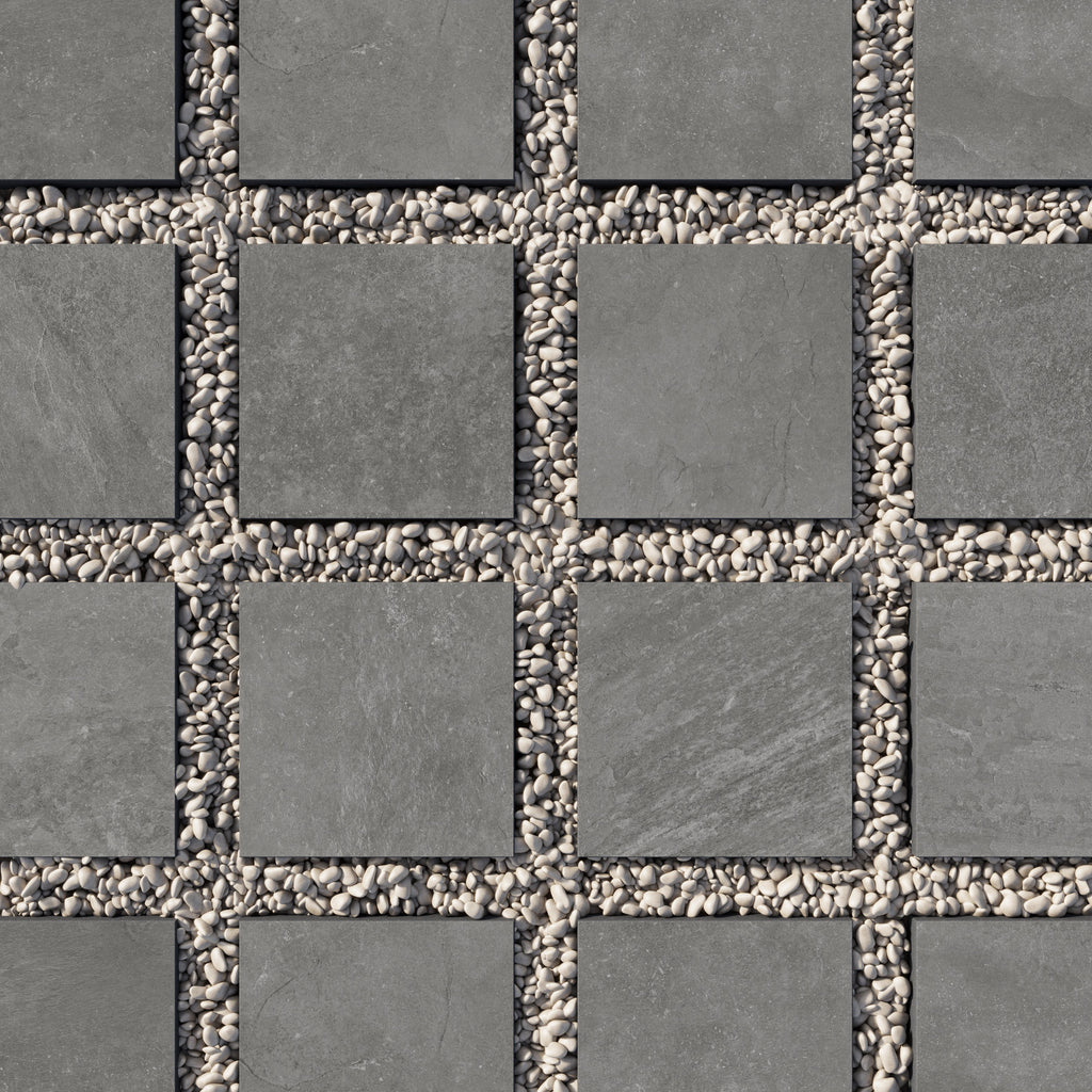 Wren 12x12 Grip Porcelain 2cm Paver Tile in Charcoal