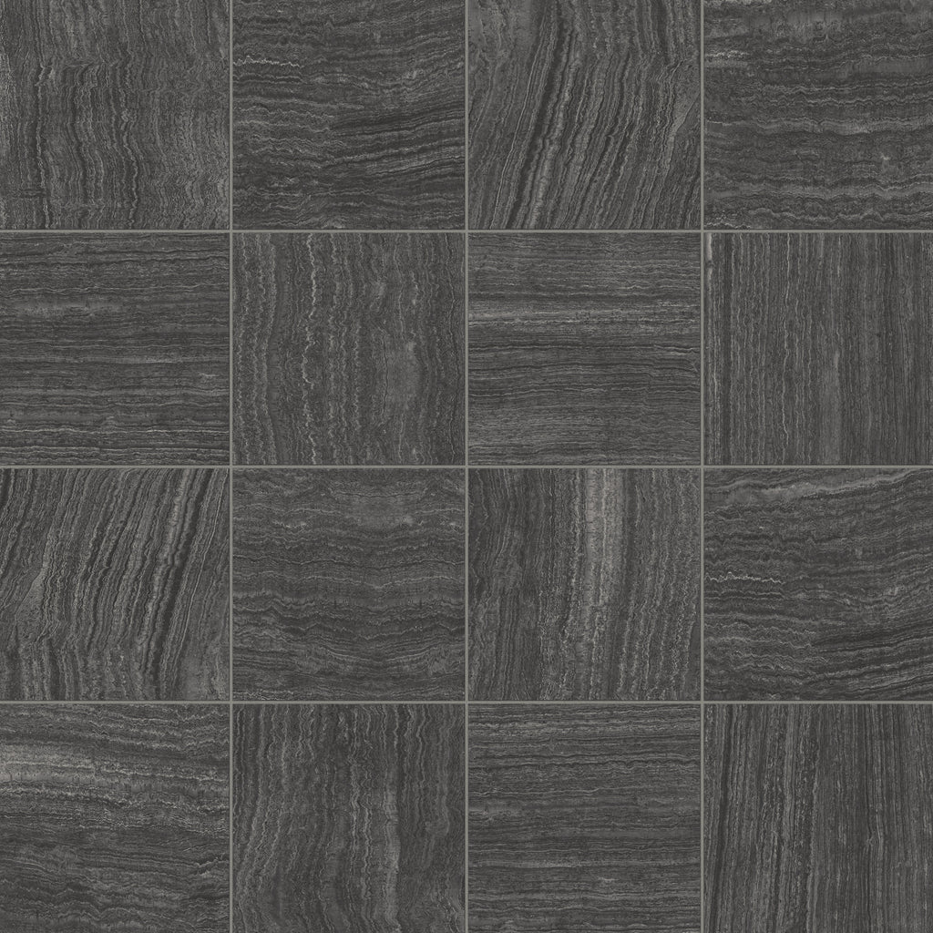Hendrix 12x12 Matte Porcelain Tile in Coal