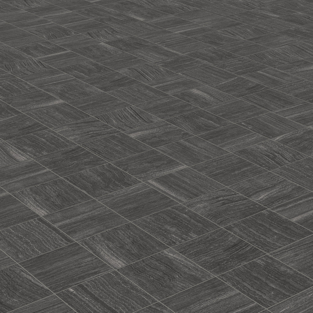 Hendrix 12x12 Matte Porcelain Tile in Coal