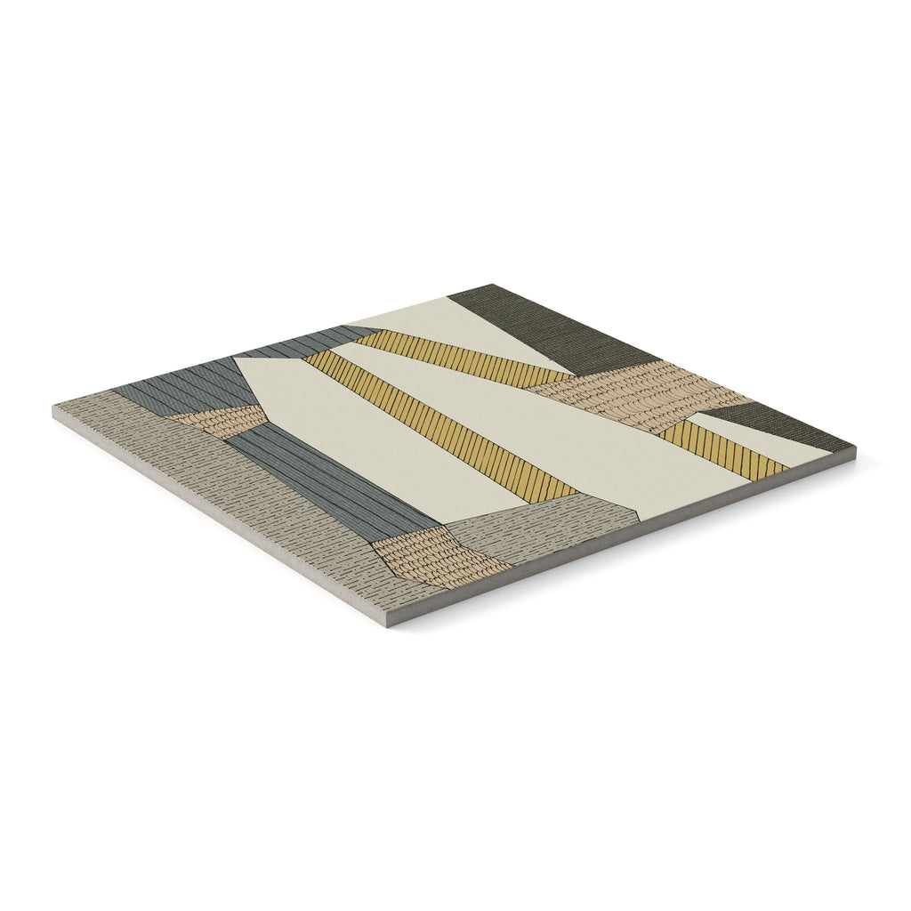 Riley 12x12 Matte Porcelain Tile in Textile Deco