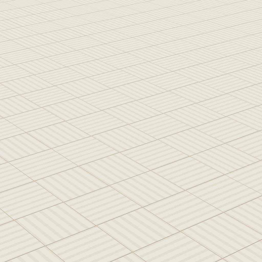 Riley 12x12 Matte Porcelain Tile in Striped Pattern Cream