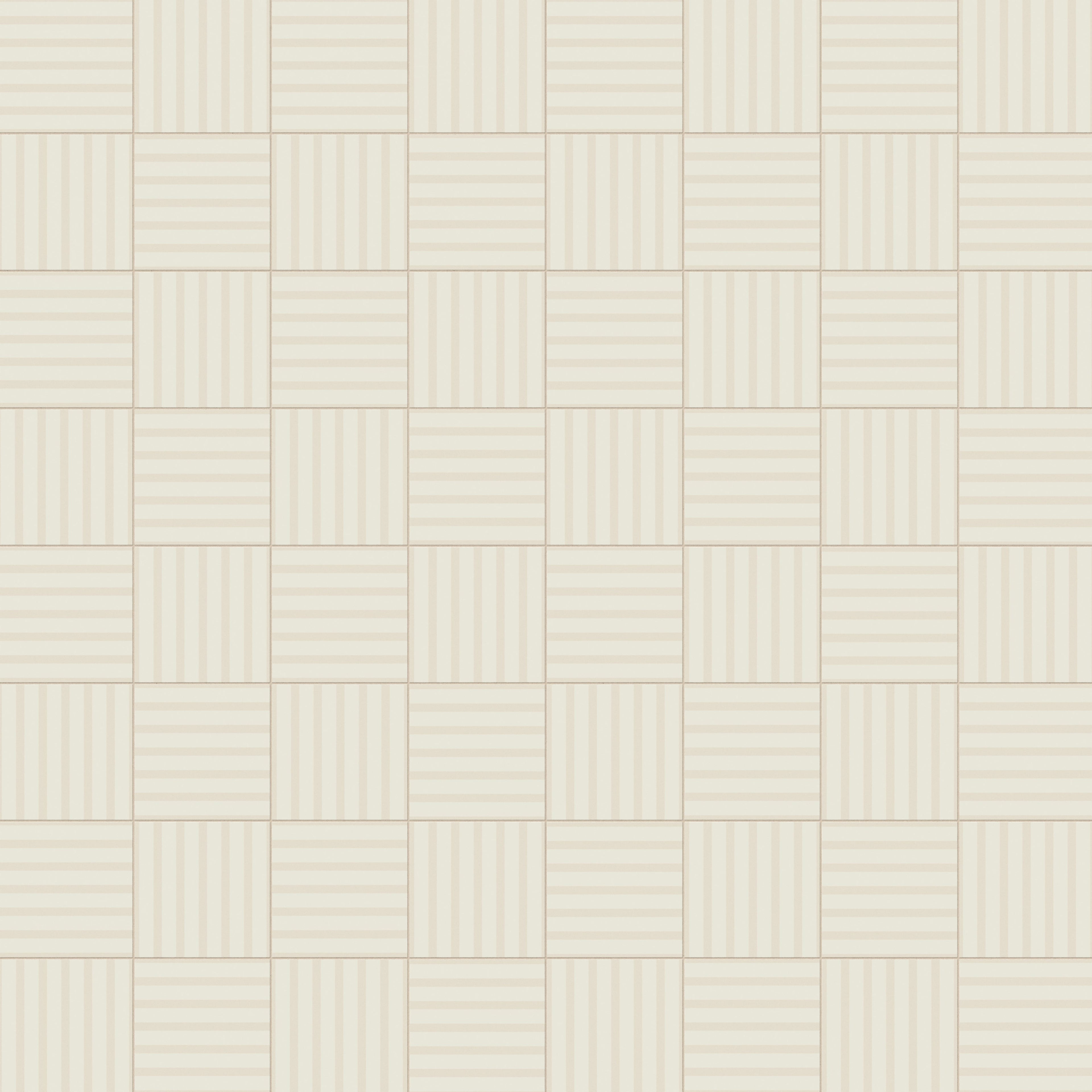 Riley 12x12 Matte Porcelain Tile in Striped Pattern Cream