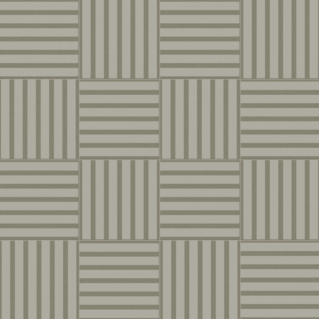 Riley 12x12 Matte Porcelain Tile in Striped Pattern Sterling