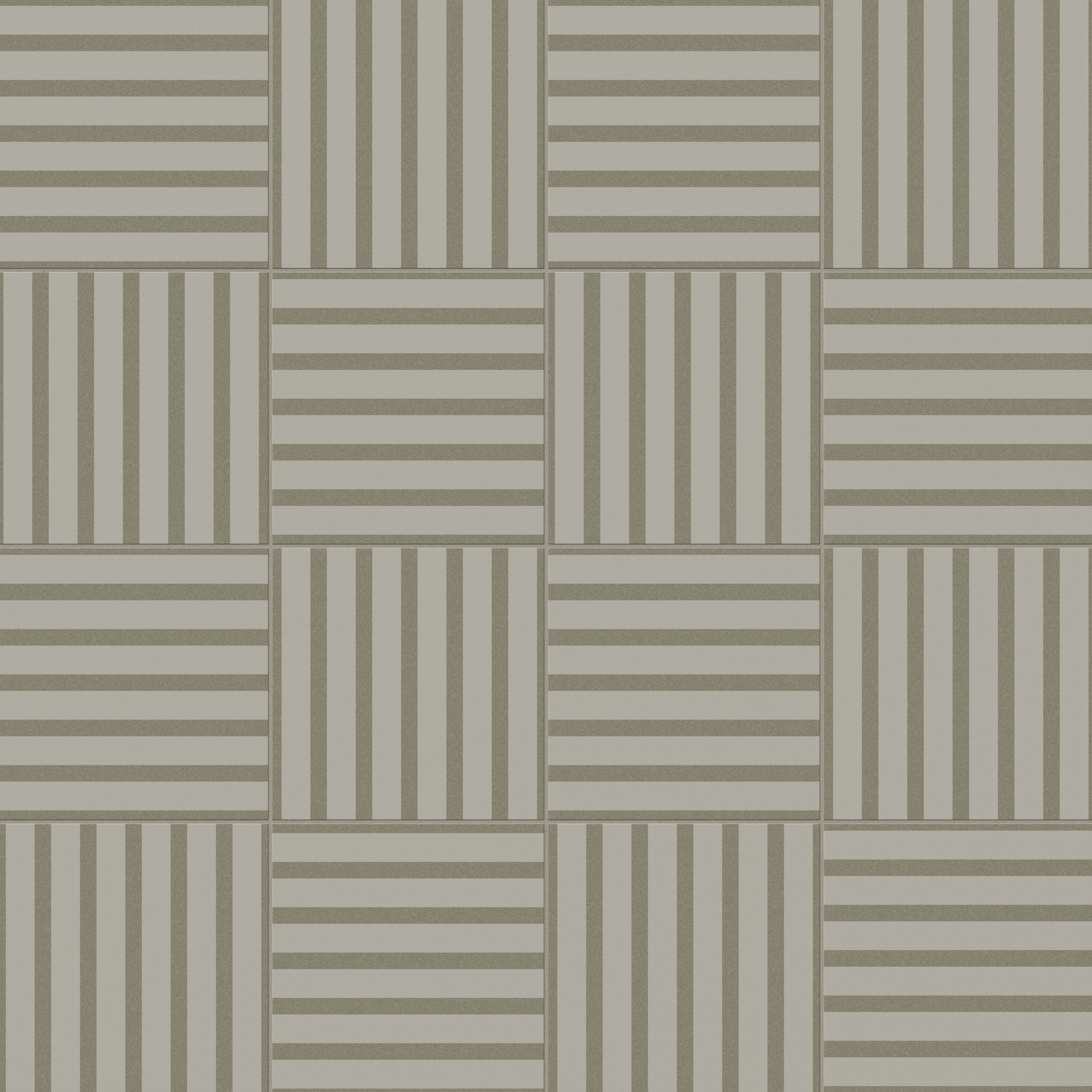 Riley 12x12 Matte Porcelain Tile in Striped Pattern Sterling