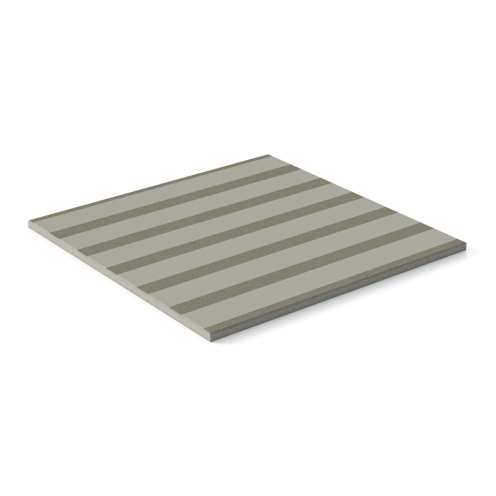 Riley 12x12 Matte Porcelain Tile in Striped Pattern Sterling