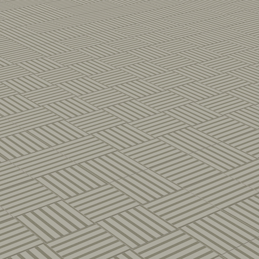 Riley 12x12 Matte Porcelain Tile in Striped Pattern Sterling