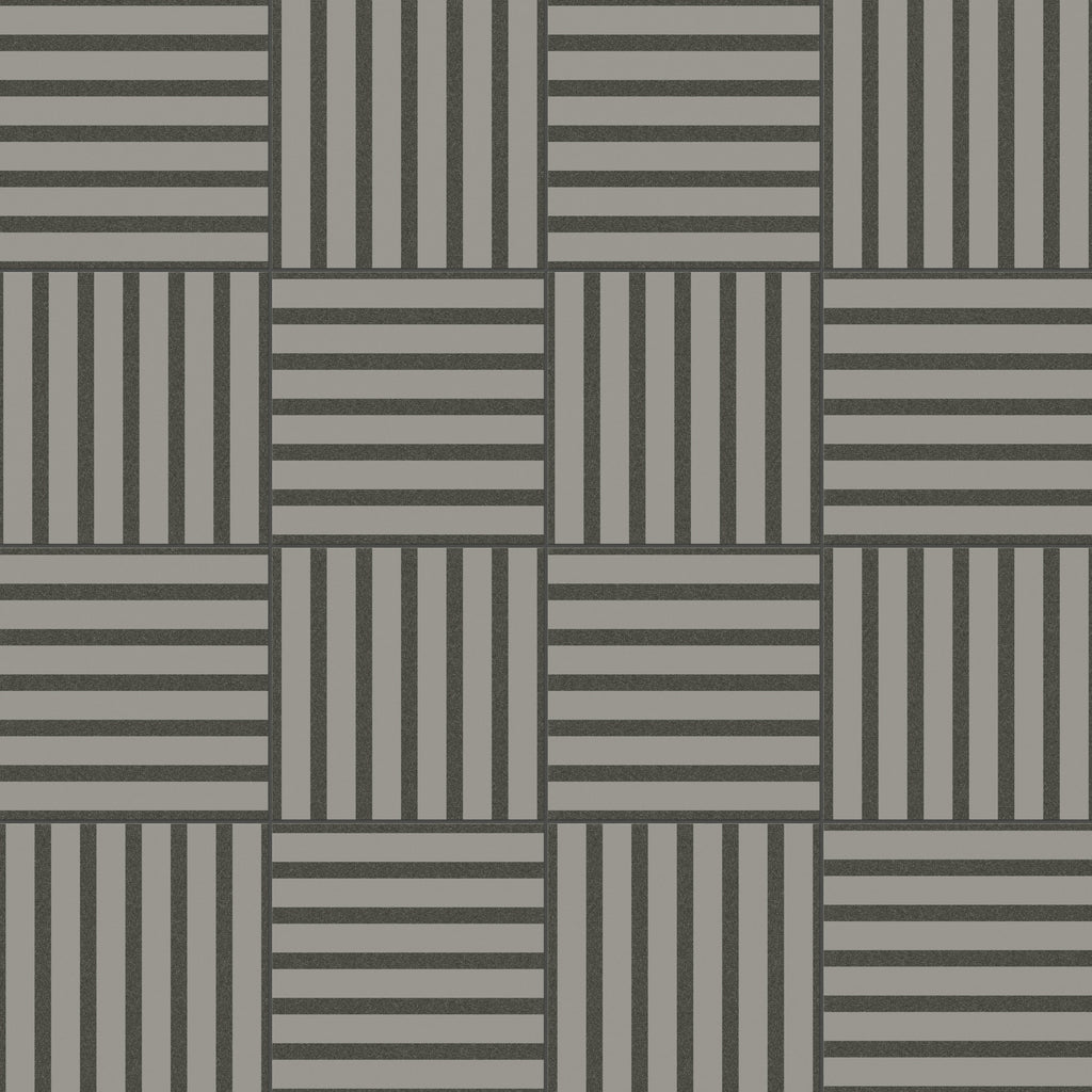 Riley 12x12 Matte Porcelain Tile in Striped Pattern Charcoal