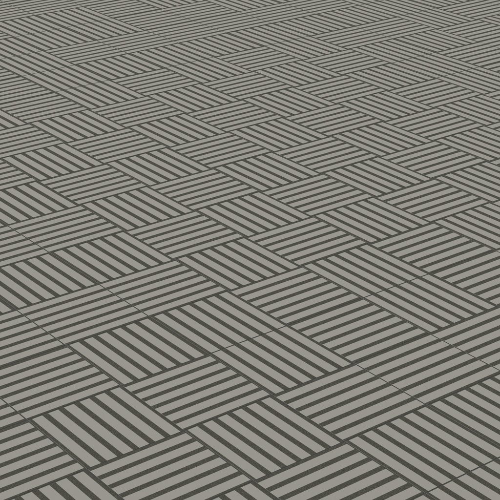 Riley 12x12 Matte Porcelain Tile in Striped Pattern Charcoal