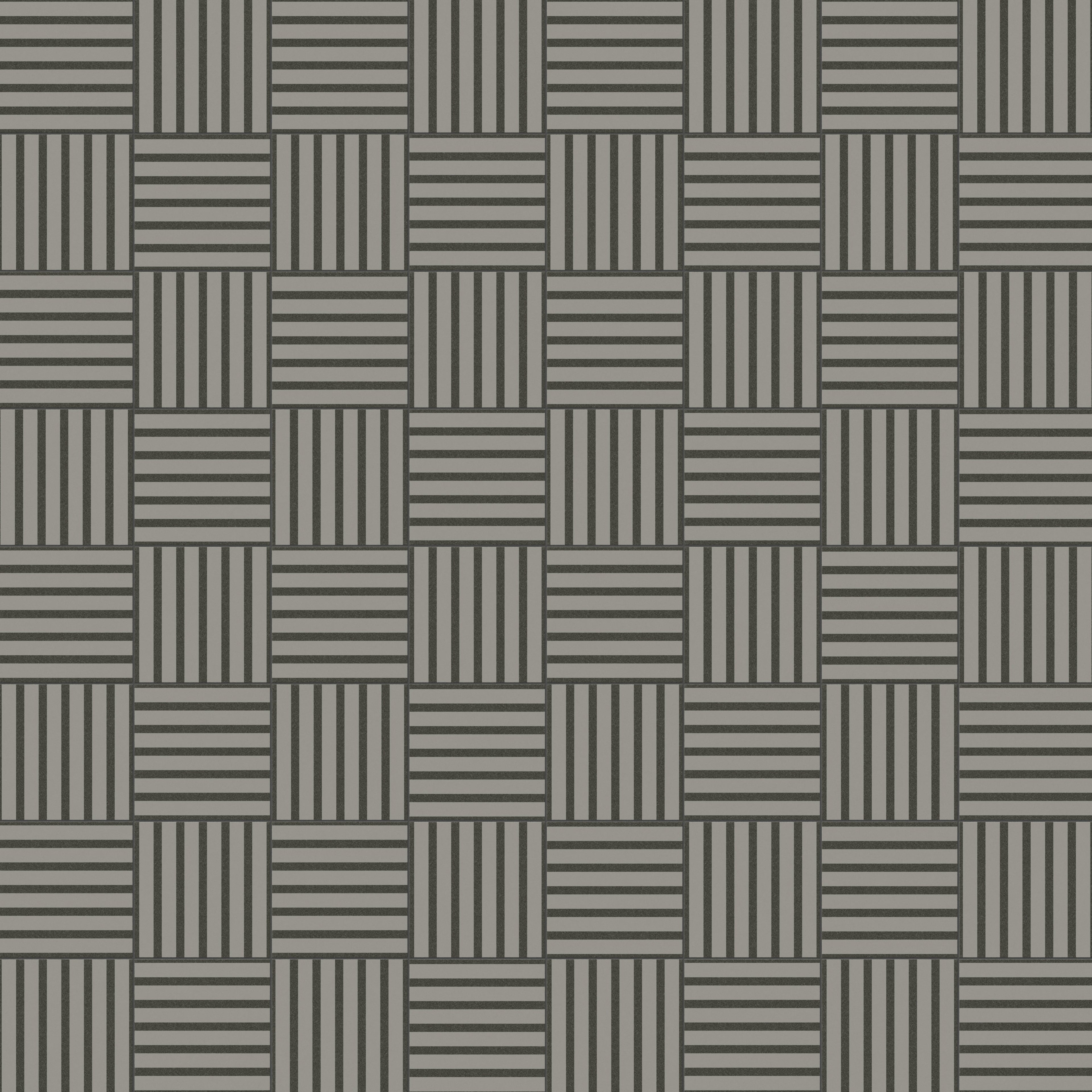 Riley 12x12 Matte Porcelain Tile in Striped Pattern Charcoal