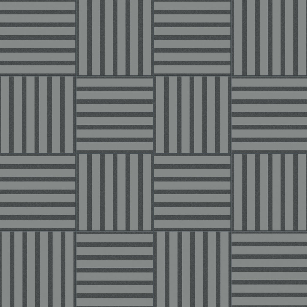 Riley 12x12 Matte Porcelain Tile in Striped Pattern Indigo
