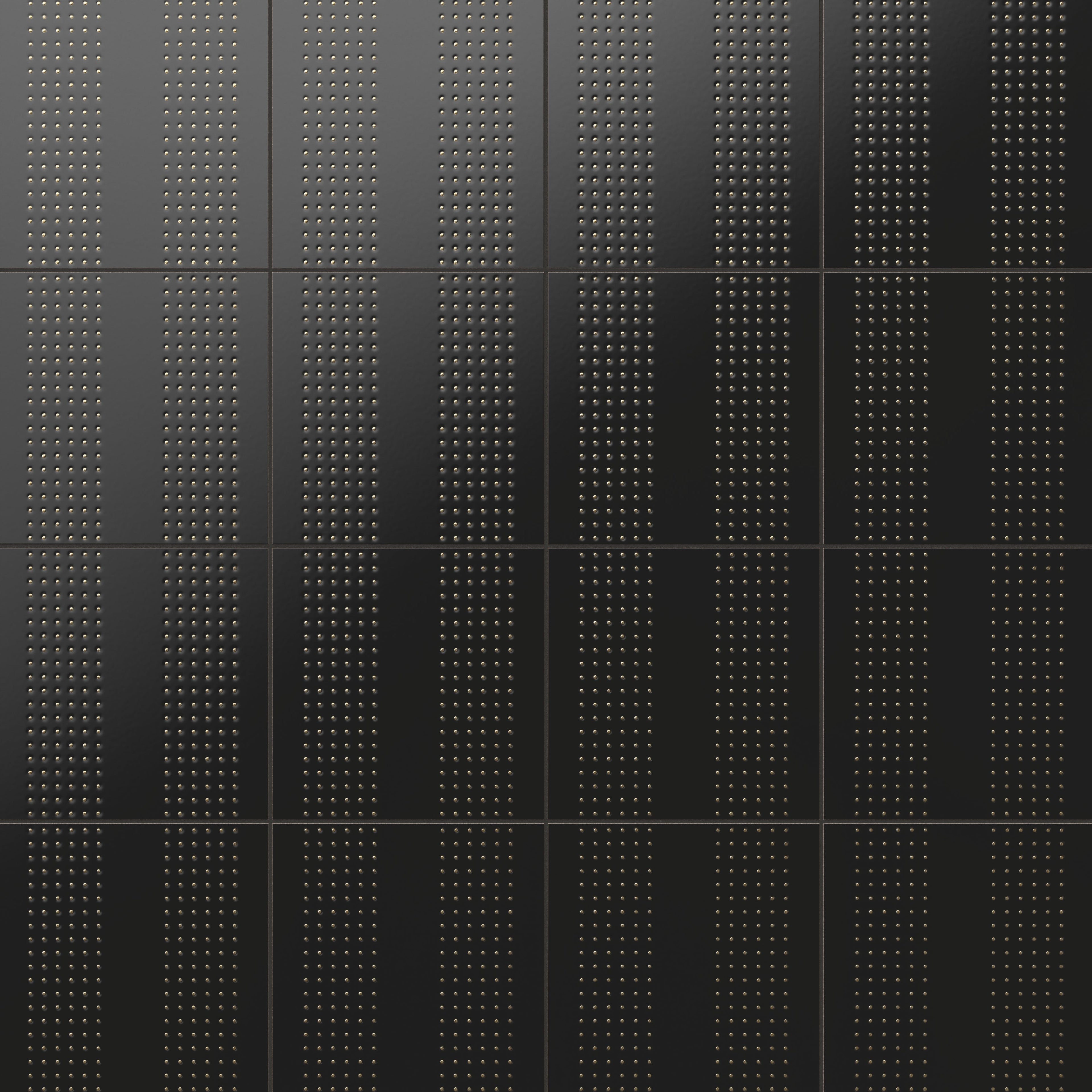 Kira 12x12 Satin Ceramic Tile in Striped Dots Black