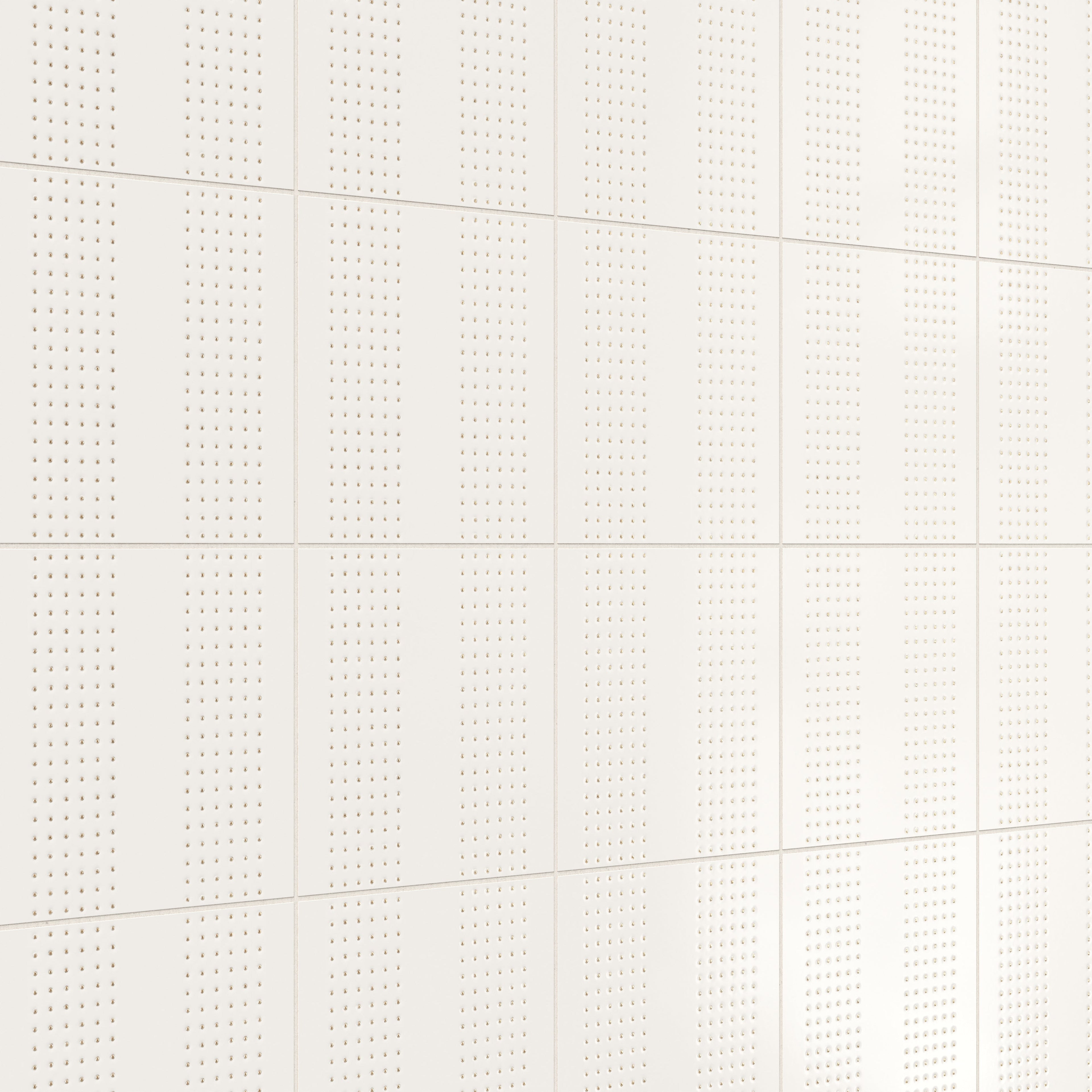 Kira 12x12 Satin Ceramic Tile in Striped Dots White