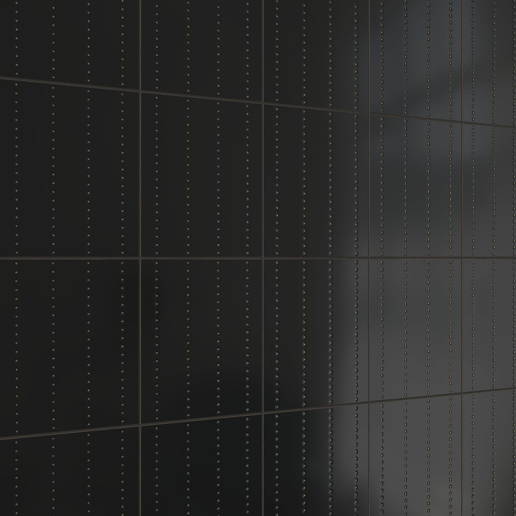 Kira 12x12 Satin Ceramic Tile in Dotted Lines Black