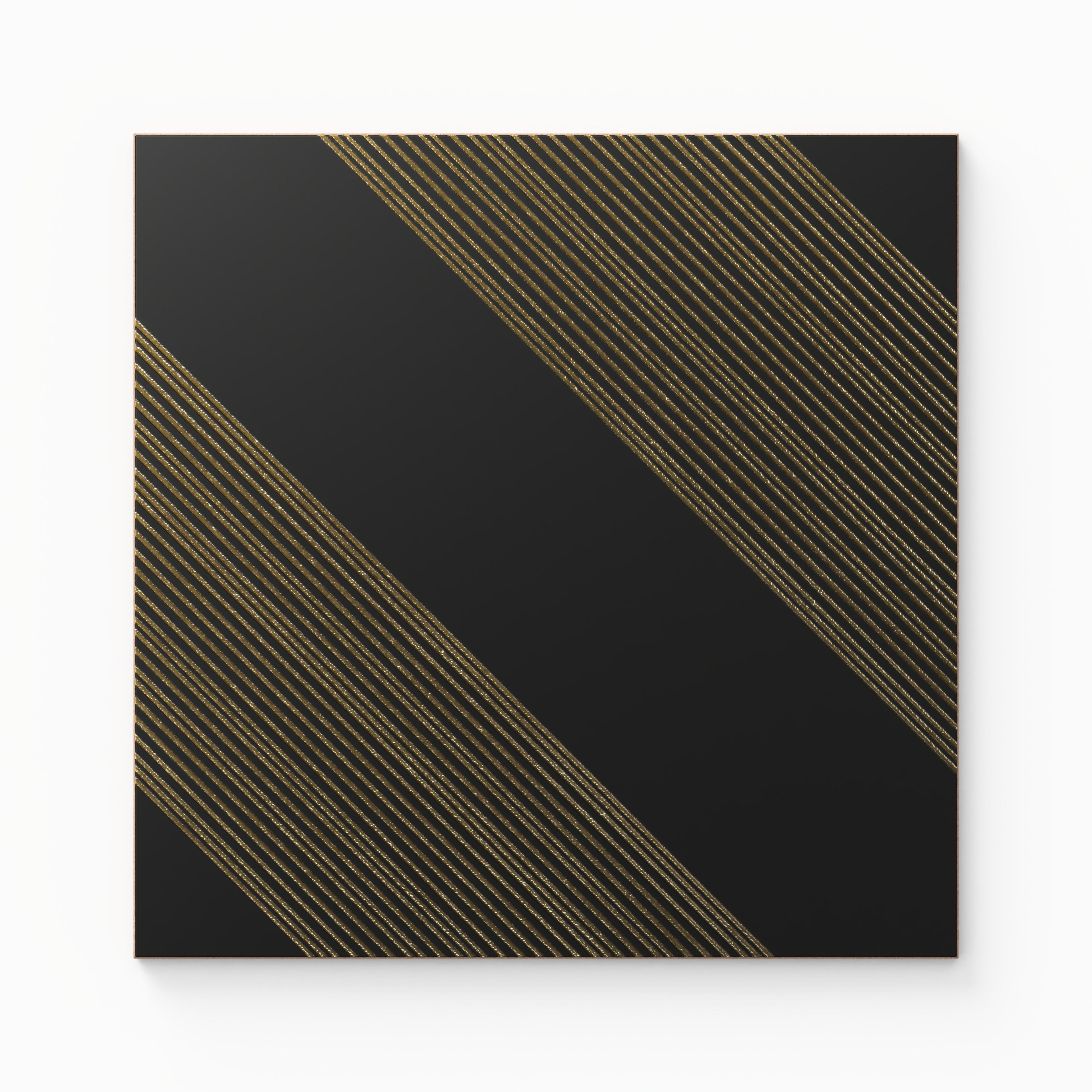 Estelle 12x12 Satin Ceramic Tile in Deco 1 Black Gold