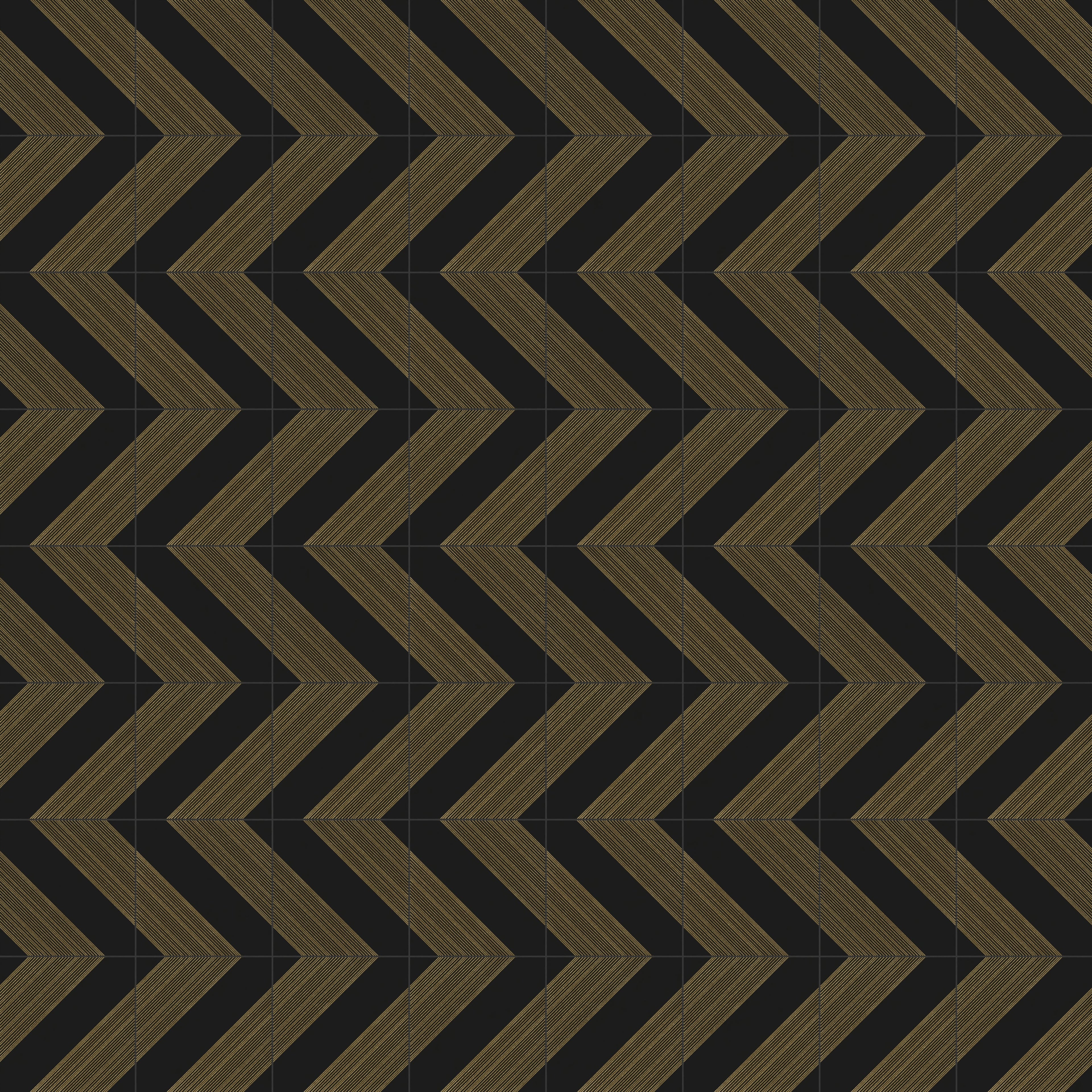 Estelle 12x12 Satin Ceramic Tile in Deco 1 Black Gold