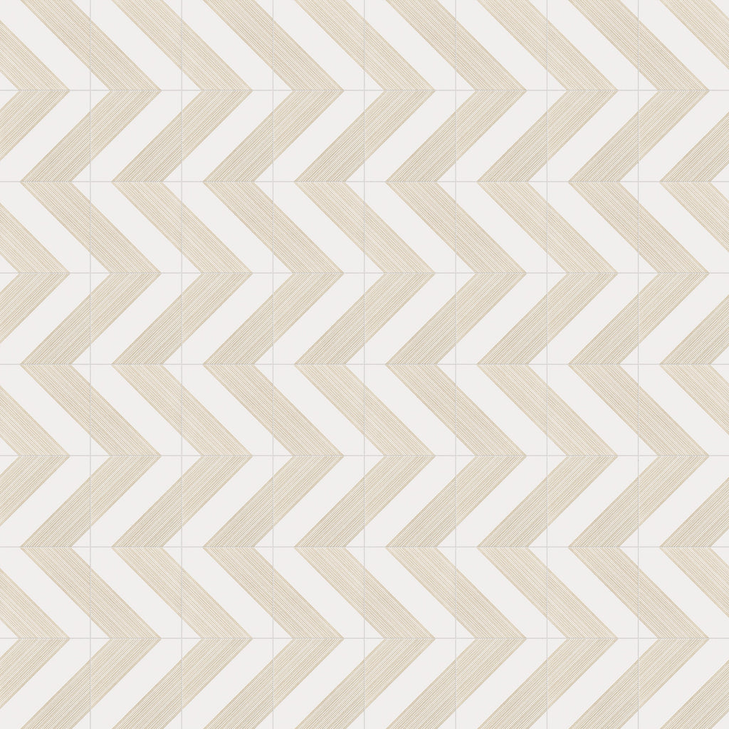 Estelle 12x12 Satin Ceramic Tile in Deco 1 White Gold