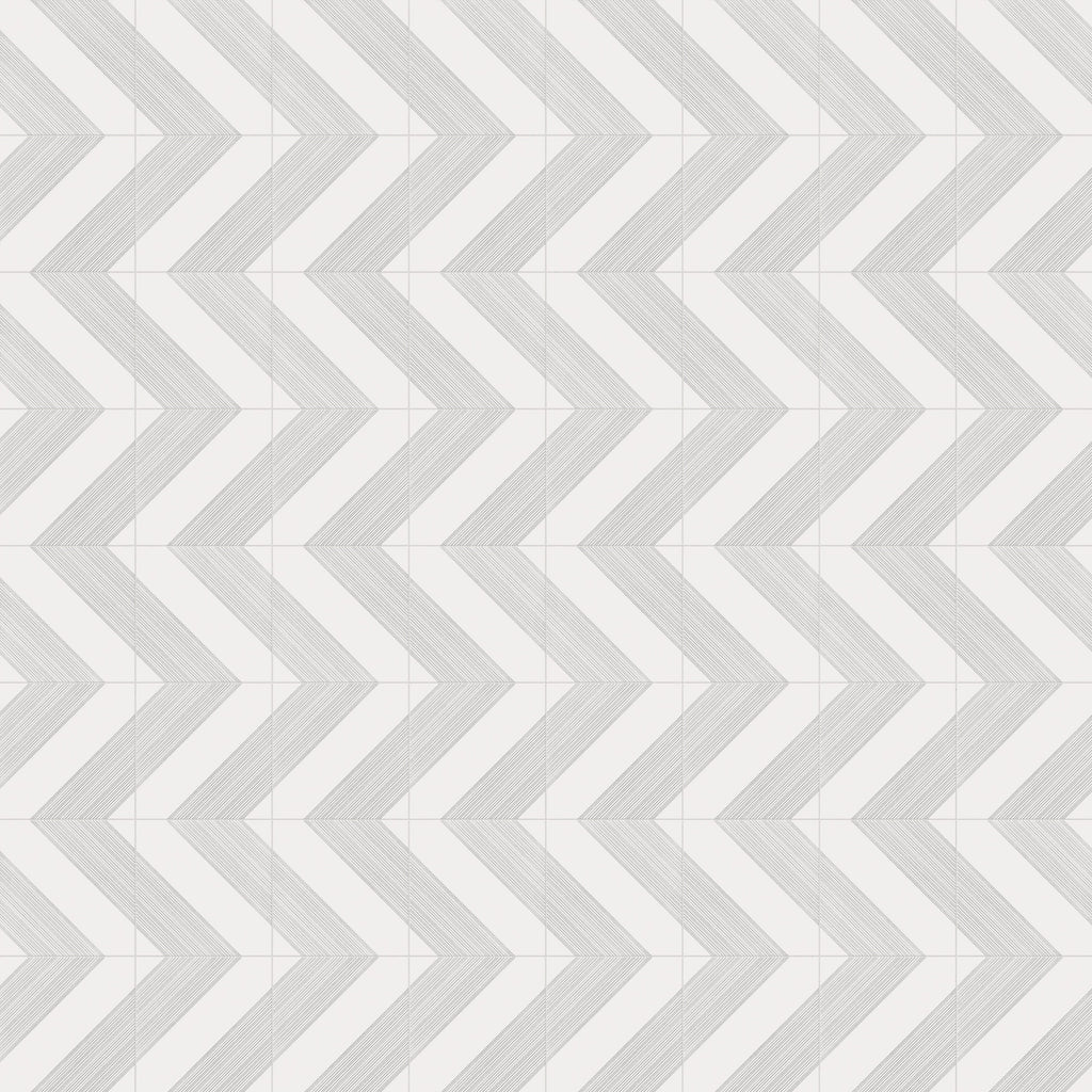 Estelle 12x12 Satin Ceramic Tile in Deco 1 White Silver