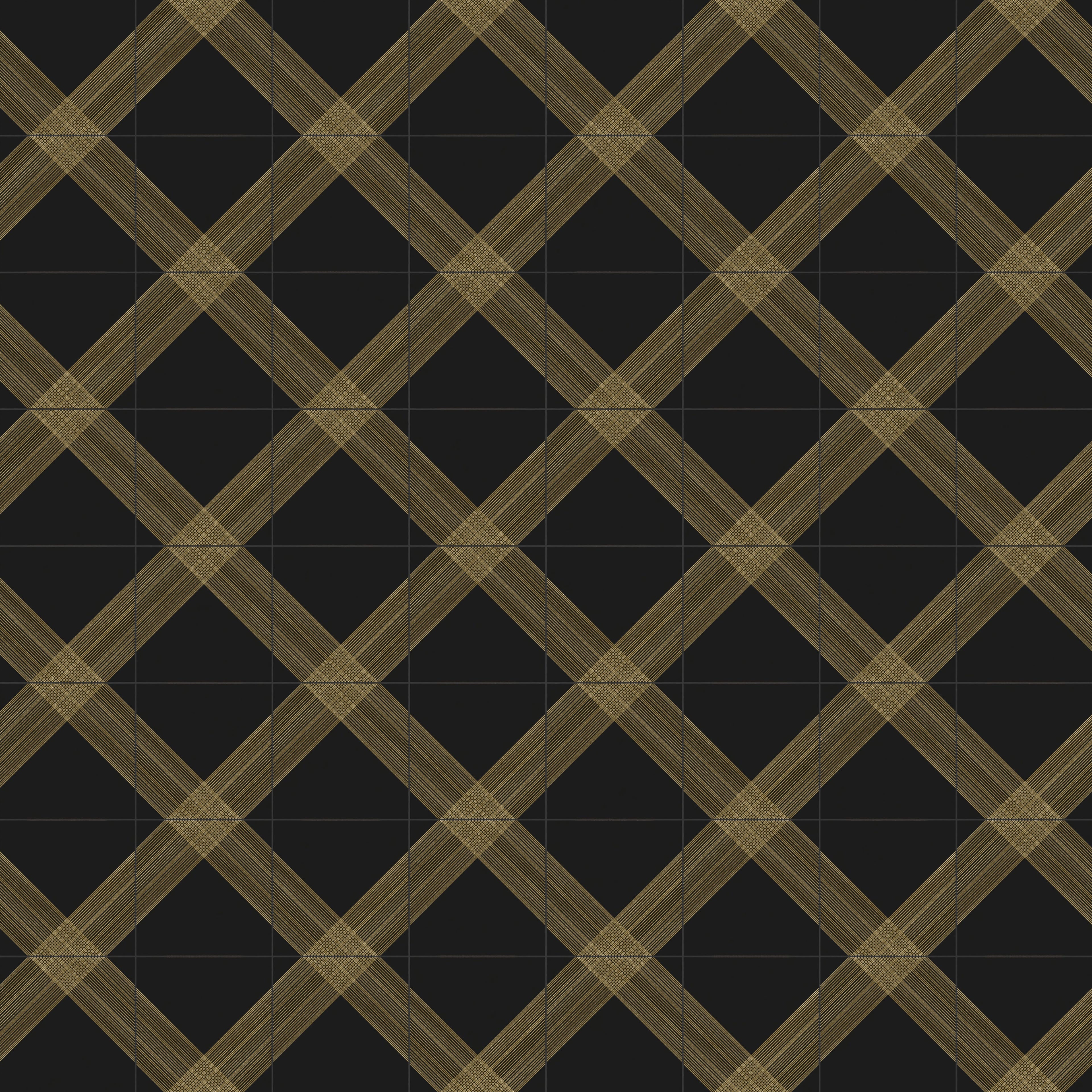 Estelle 12x12 Satin Ceramic Tile in Deco 2 Black Gold