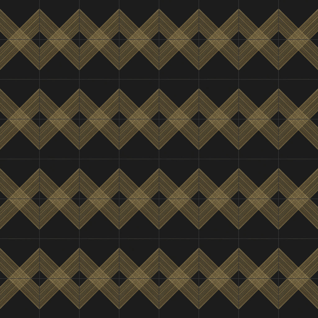 Estelle 12x12 Satin Ceramic Tile in Deco 2 Black Gold