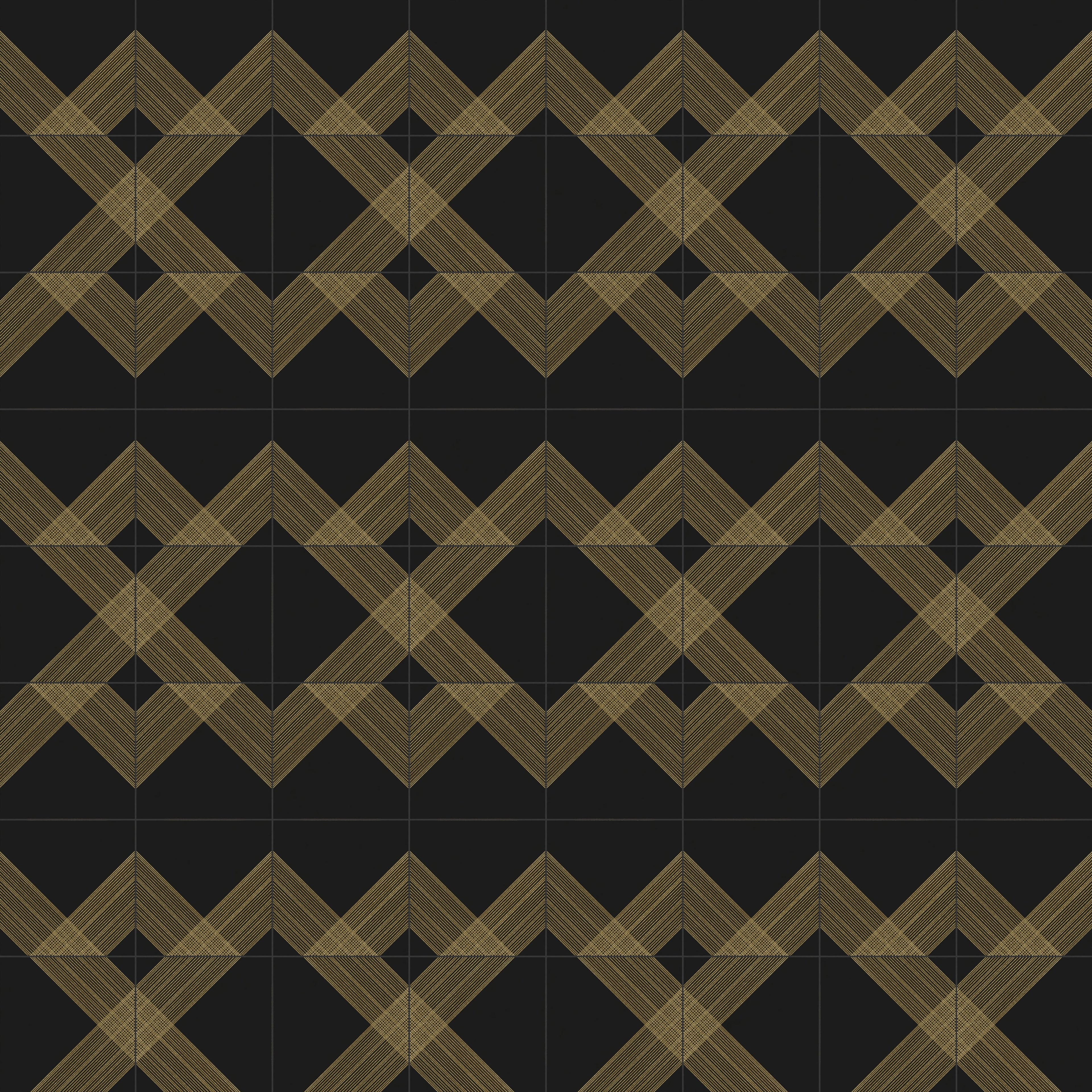 Estelle 12x12 Satin Ceramic Tile in Deco 2 Black Gold