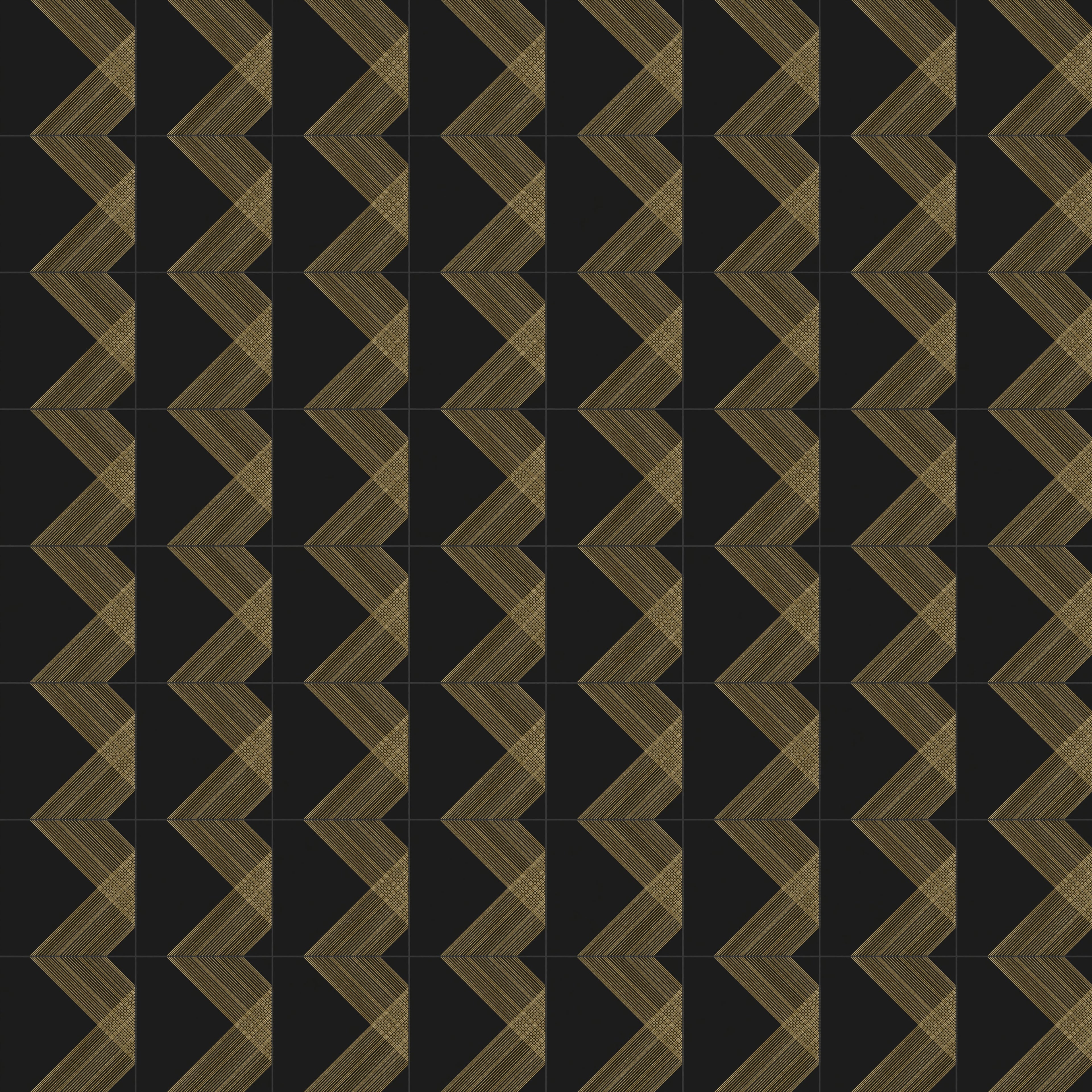 Estelle 12x12 Satin Ceramic Tile in Deco 2 Black Gold