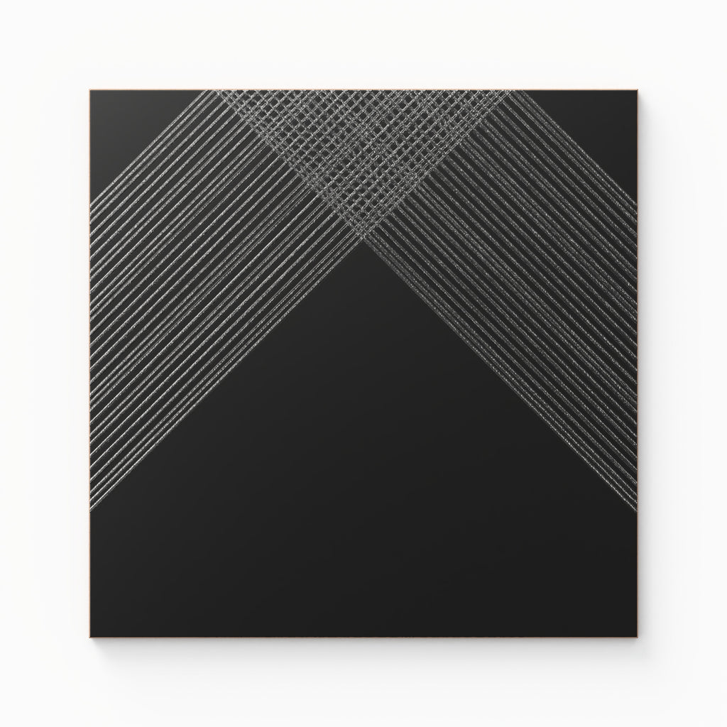 Estelle 12x12 Satin Ceramic Tile in Deco 2 Black Silver