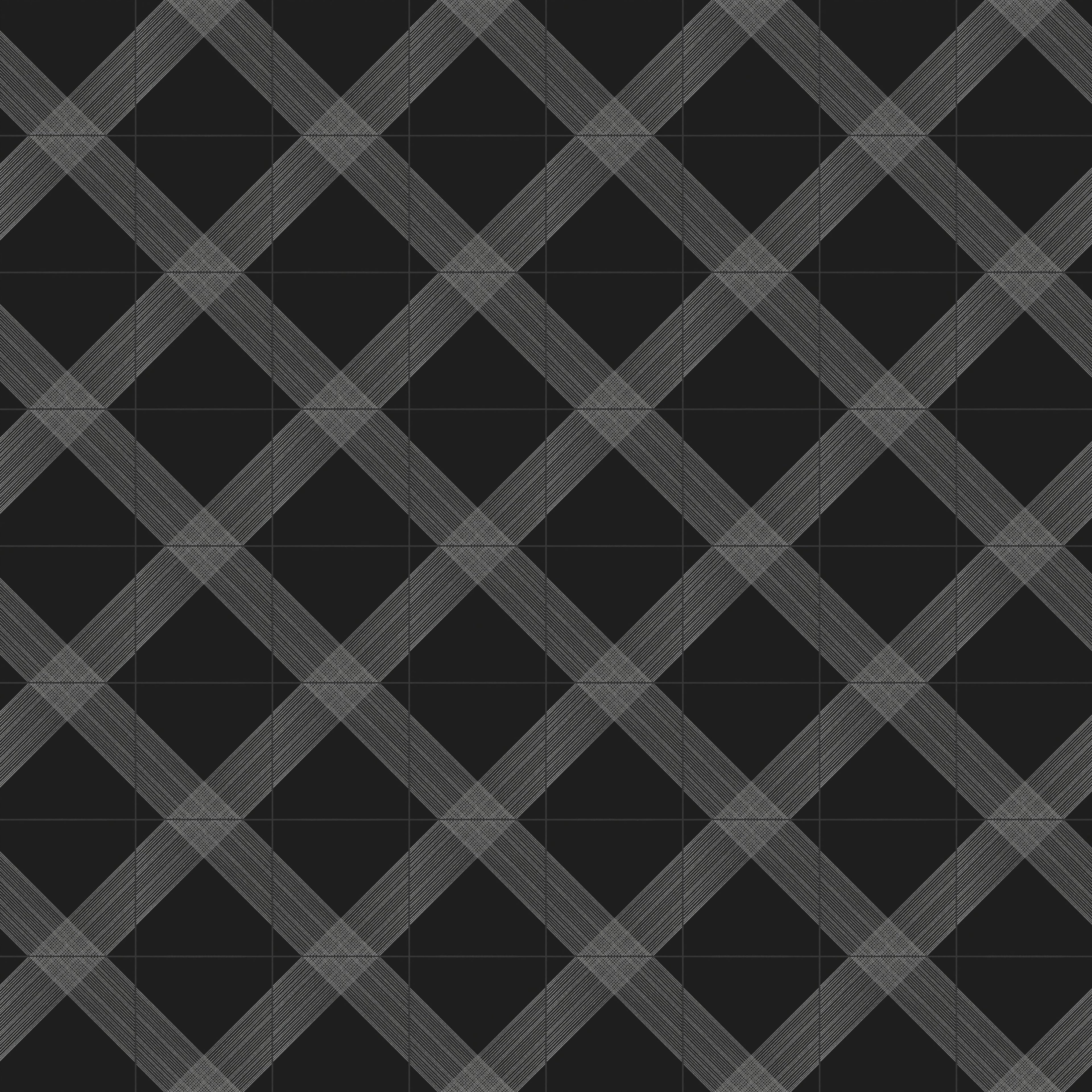 Estelle 12x12 Satin Ceramic Tile in Deco 2 Black Silver