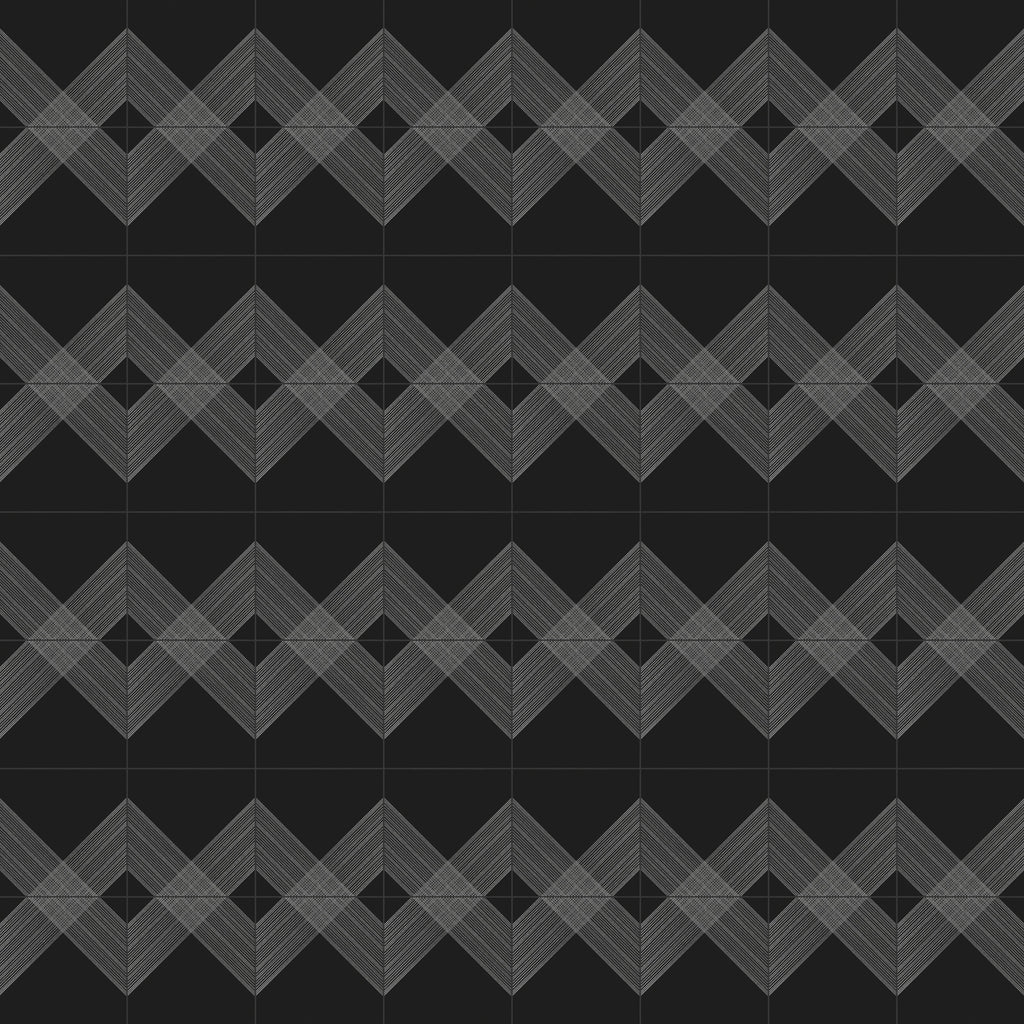 Estelle 12x12 Satin Ceramic Tile in Deco 2 Black Silver