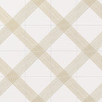 Estelle 12x12 Satin Ceramic Tile in Deco 2 White Gold