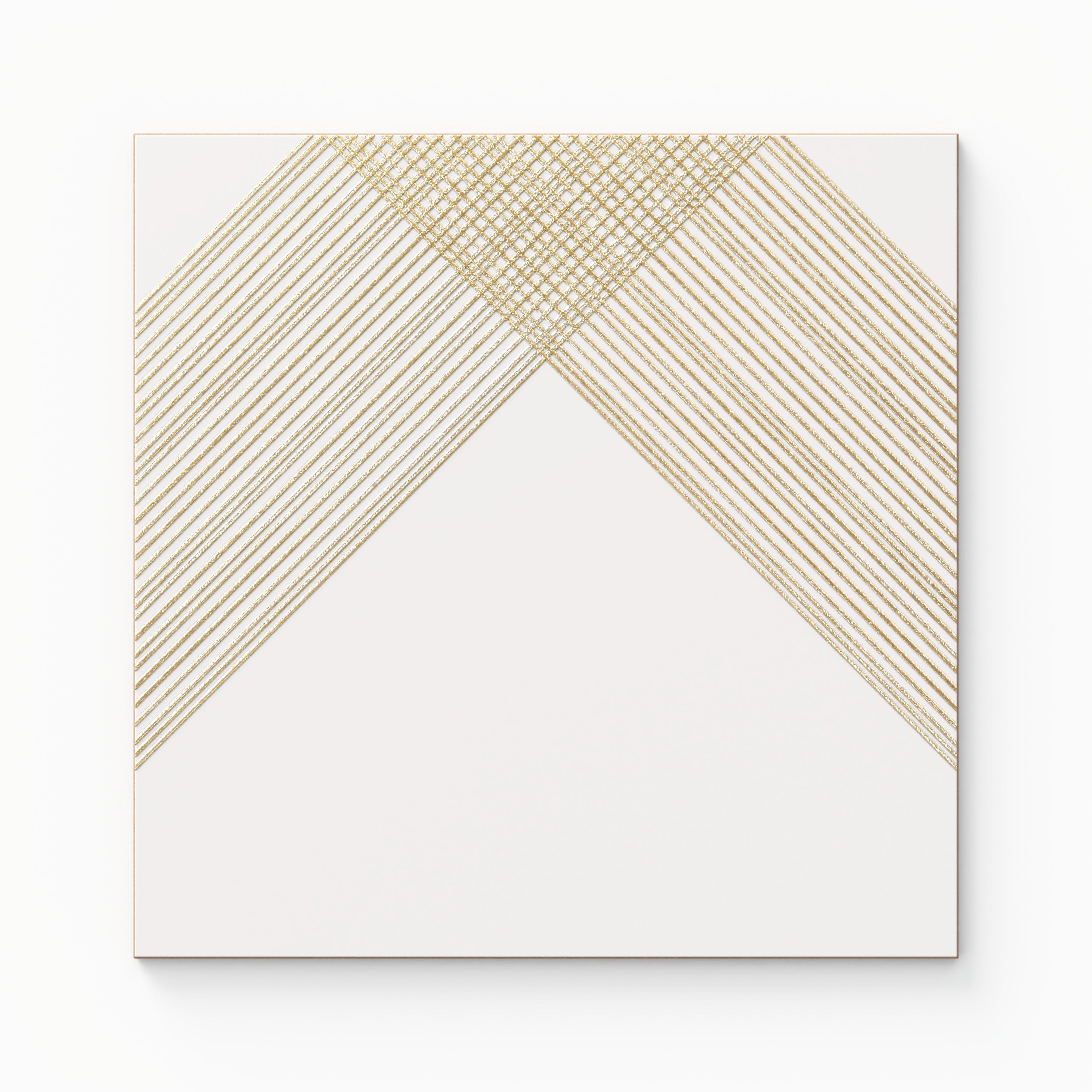 Estelle 12x12 Satin Ceramic Tile in Deco 2 White Gold