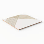 Estelle 12x12 Satin Ceramic Tile in Deco 2 White Gold