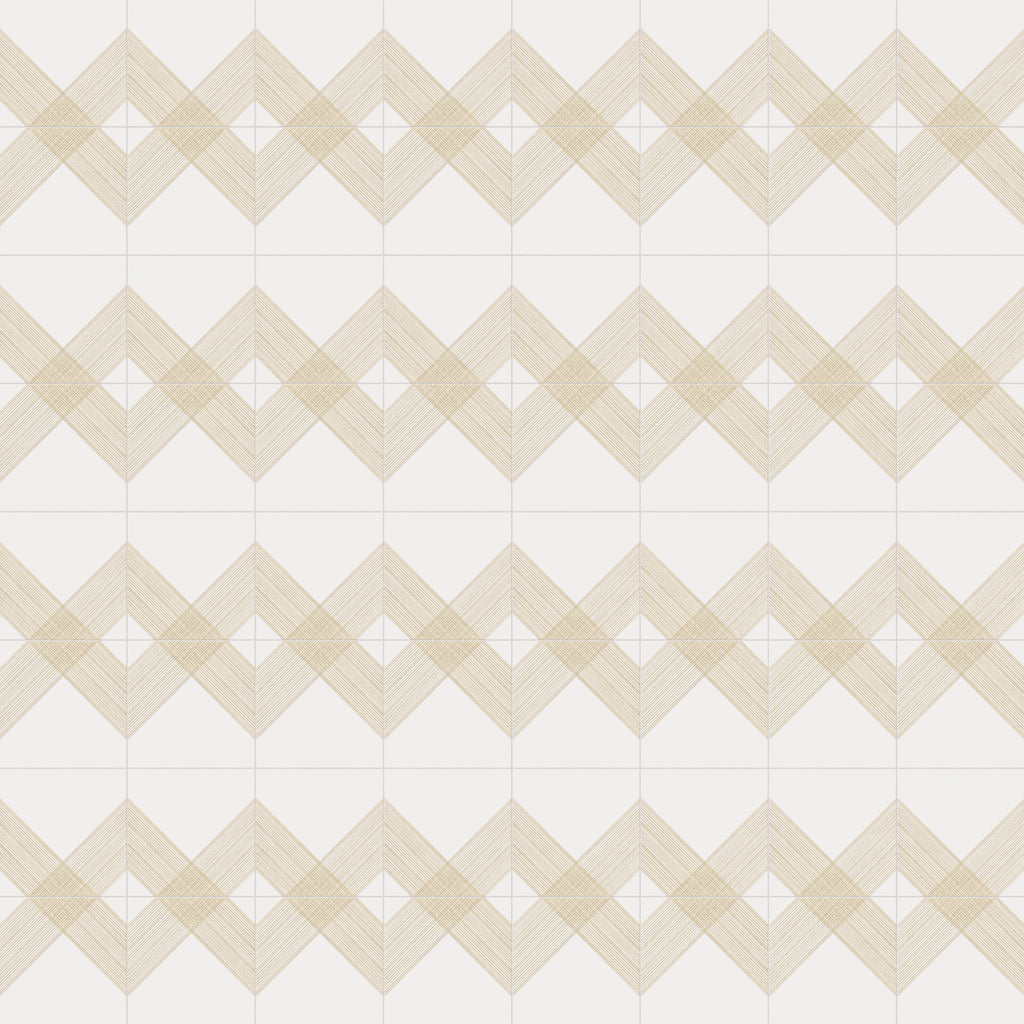 Estelle 12x12 Satin Ceramic Tile in Deco 2 White Gold