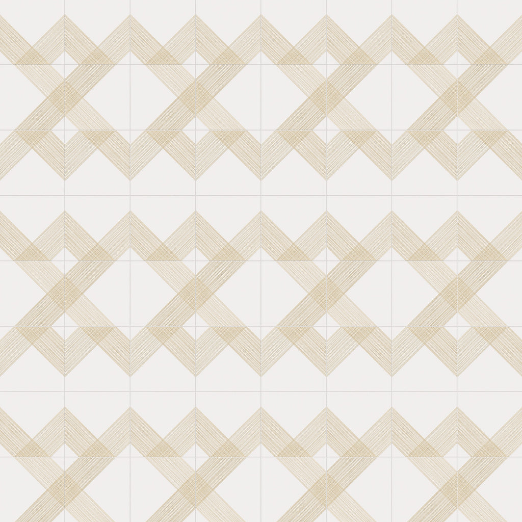 Estelle 12x12 Satin Ceramic Tile in Deco 2 White Gold