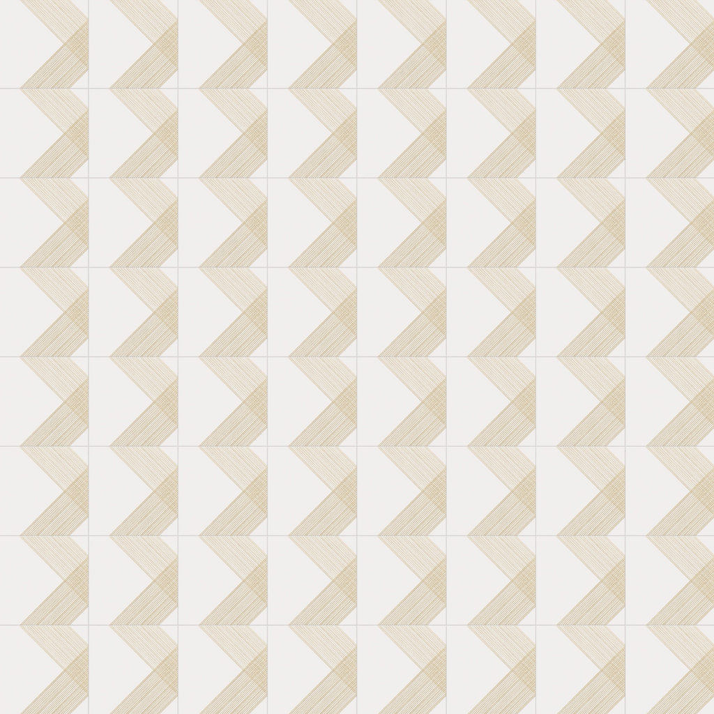 Estelle 12x12 Satin Ceramic Tile in Deco 2 White Gold