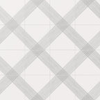 Estelle 12x12 Satin Ceramic Tile in Deco 2 White Silver