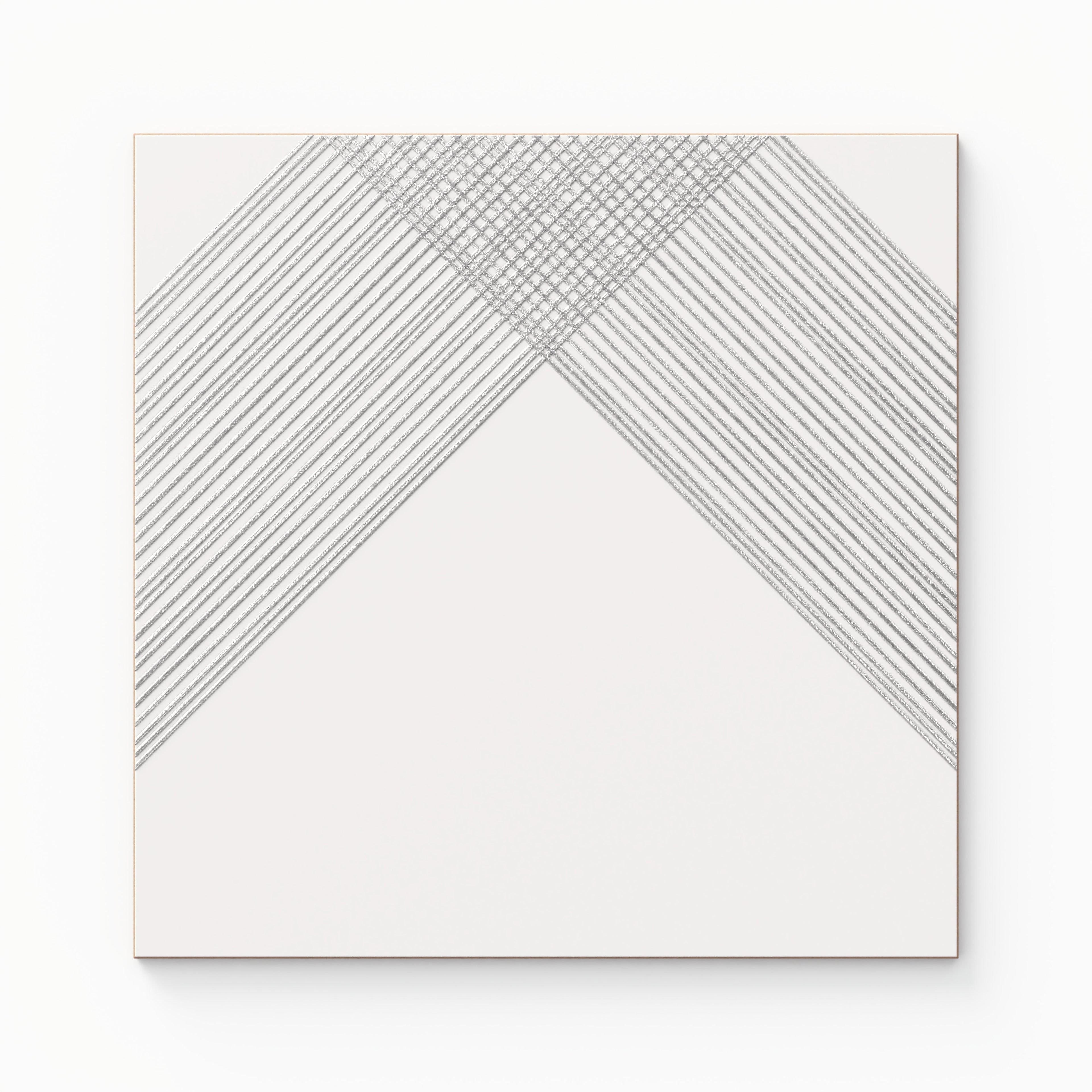 Estelle 12x12 Satin Ceramic Tile in Deco 2 White Silver