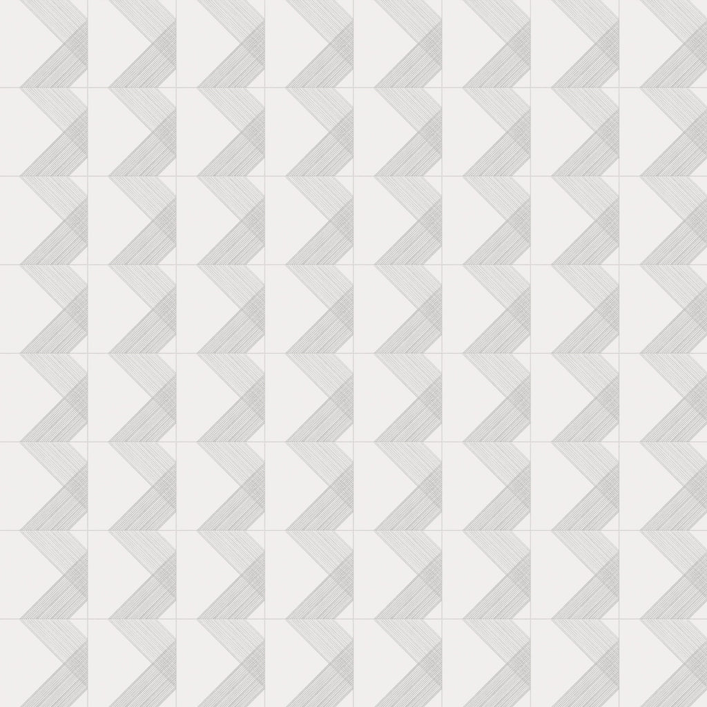 Estelle 12x12 Satin Ceramic Tile in Deco 2 White Silver