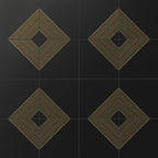 Estelle 12x12 Satin Ceramic Tile in Deco 3 Black Gold