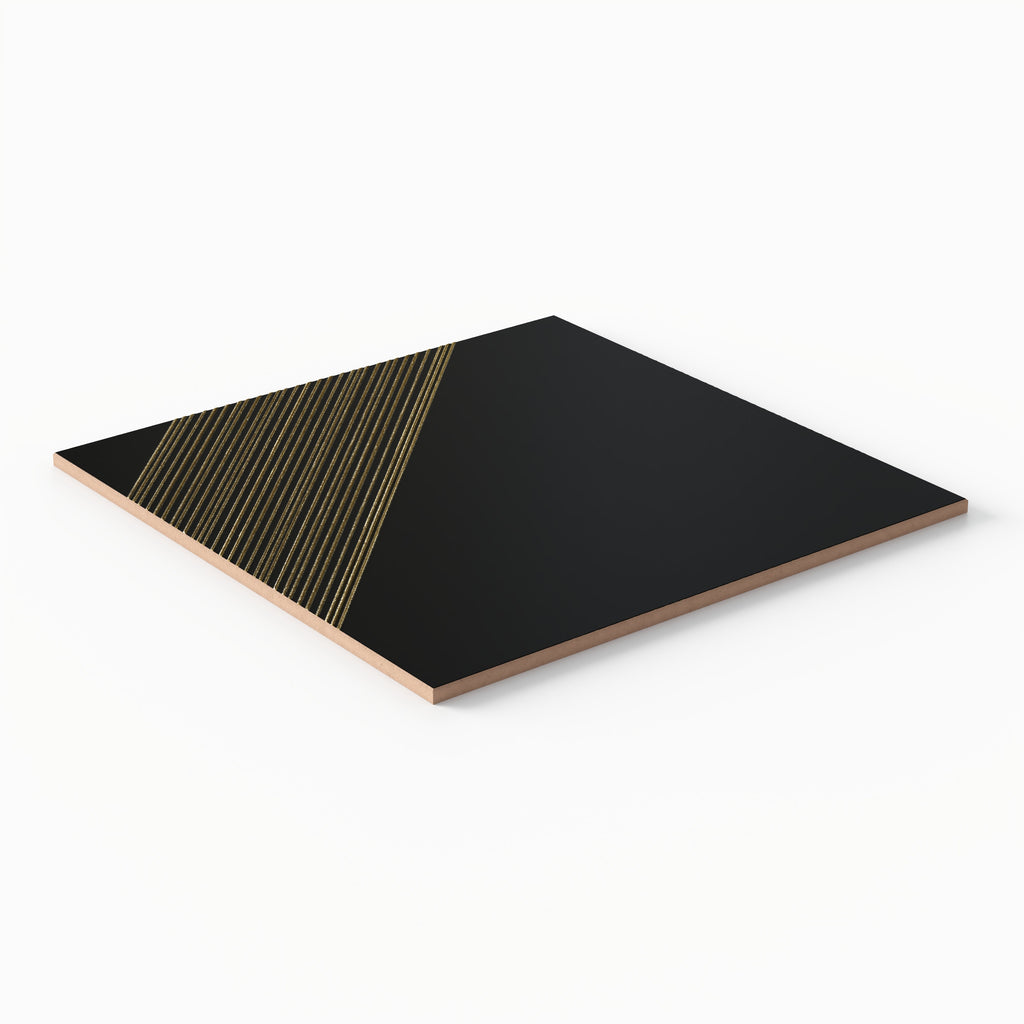Estelle 12x12 Satin Ceramic Tile in Deco 3 Black Gold