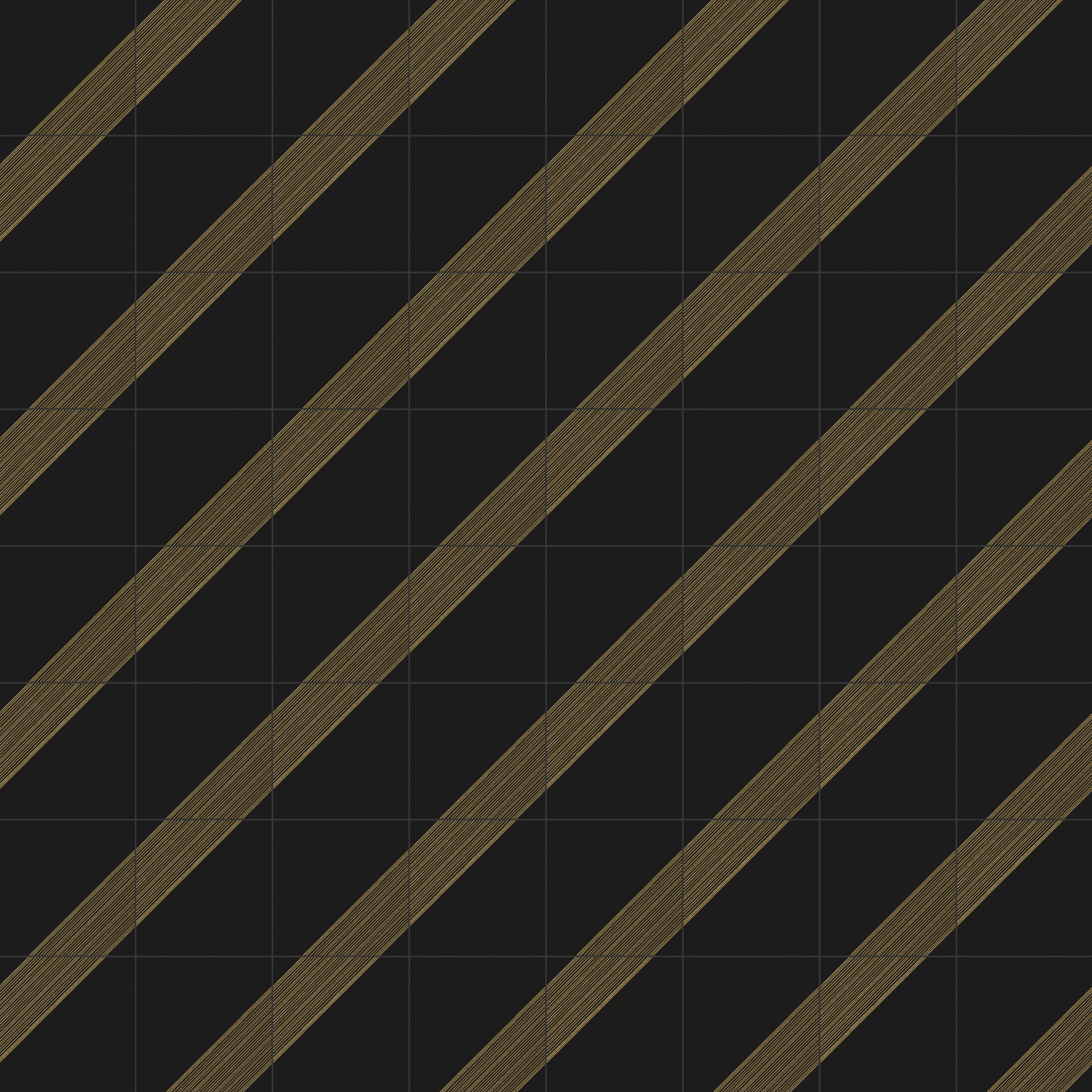 Estelle 12x12 Satin Ceramic Tile in Deco 3 Black Gold