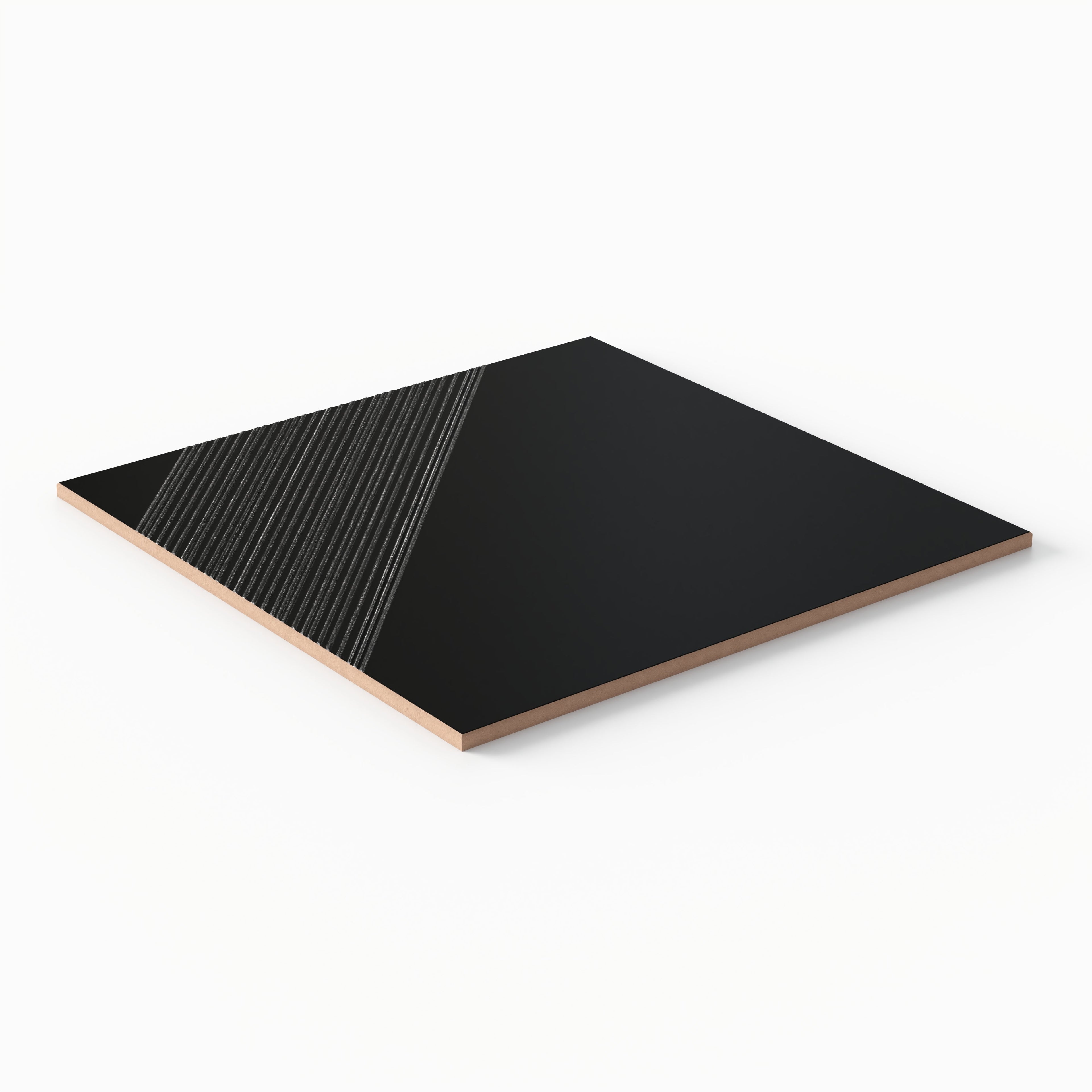 Estelle 12x12 Satin Ceramic Tile in Deco 3 Black Silver