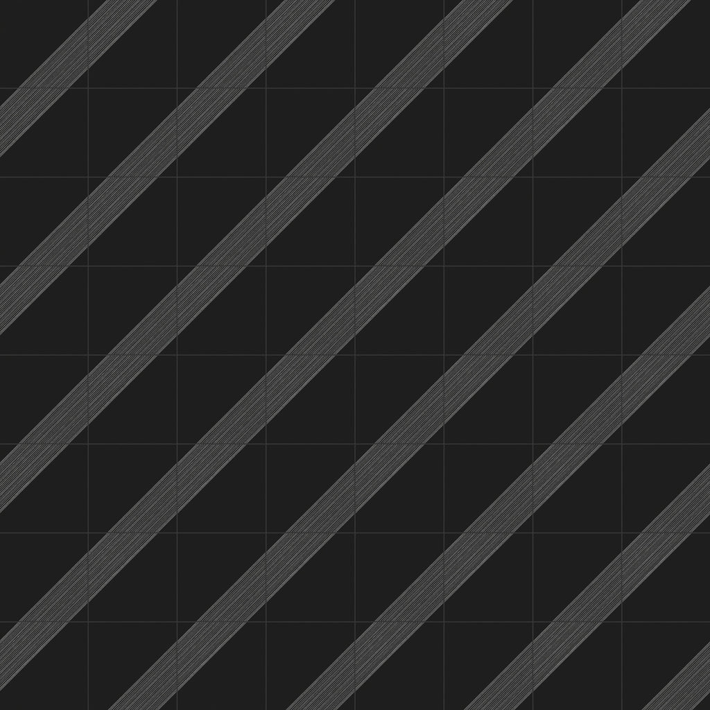 Estelle 12x12 Satin Ceramic Tile in Deco 3 Black Silver