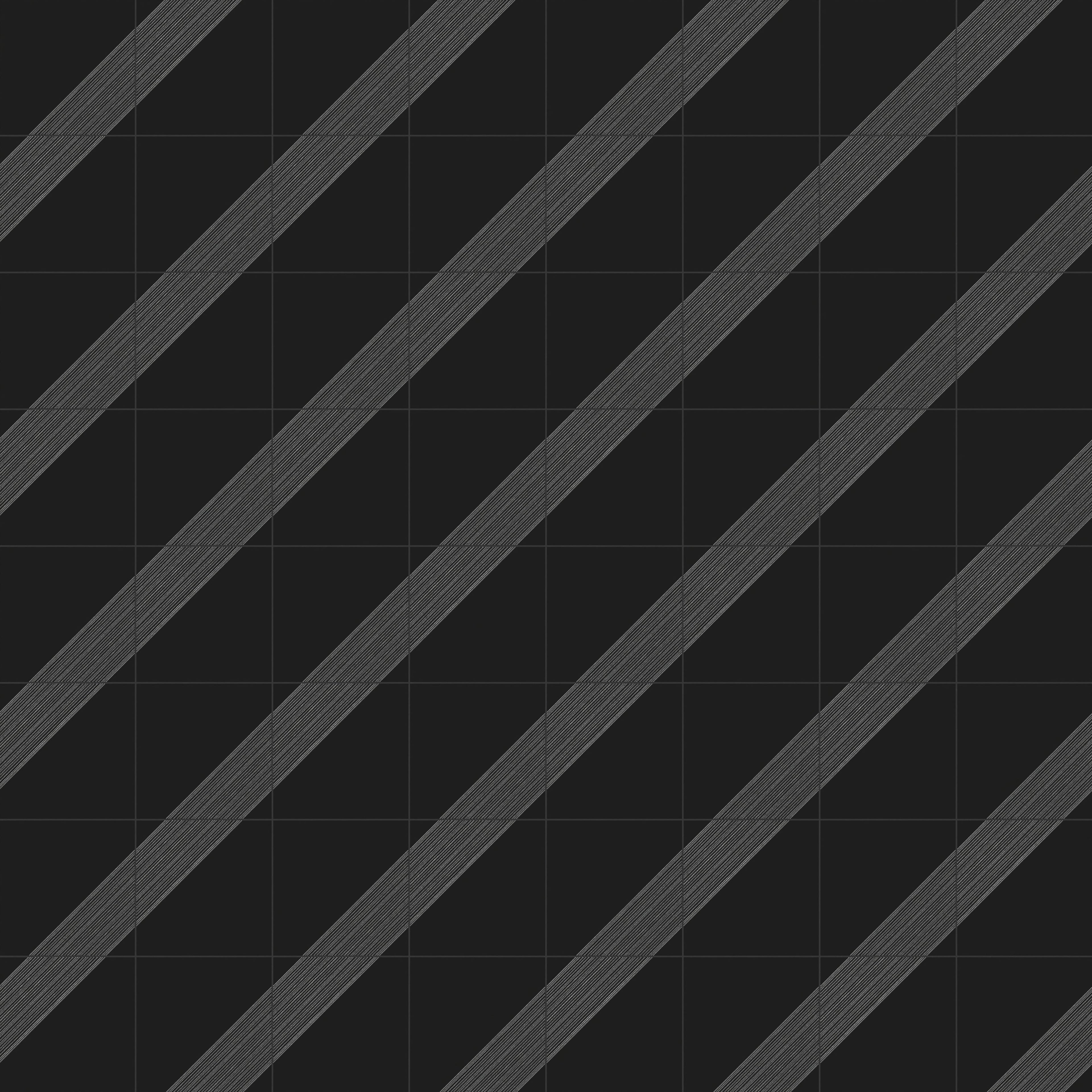 Estelle 12x12 Satin Ceramic Tile in Deco 3 Black Silver