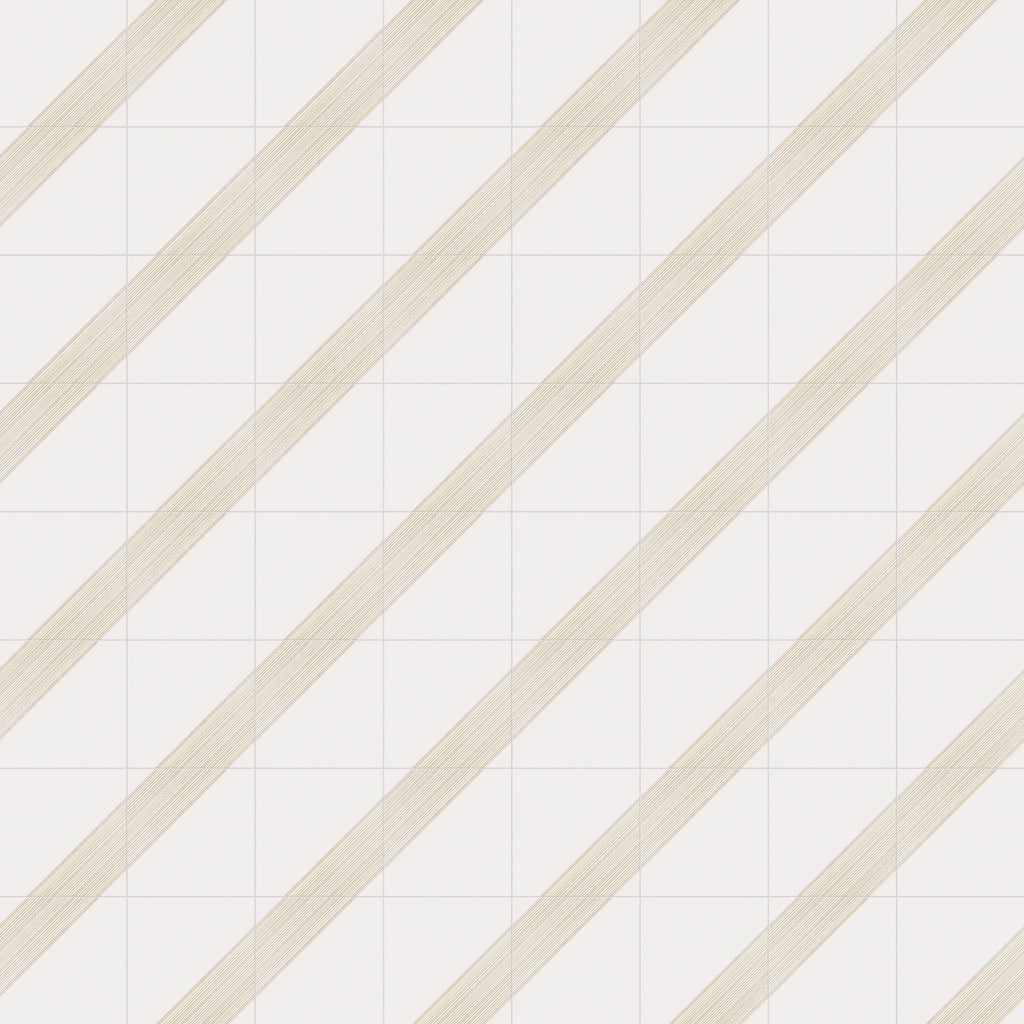 Estelle 12x12 Satin Ceramic Tile in Deco 3 White Gold