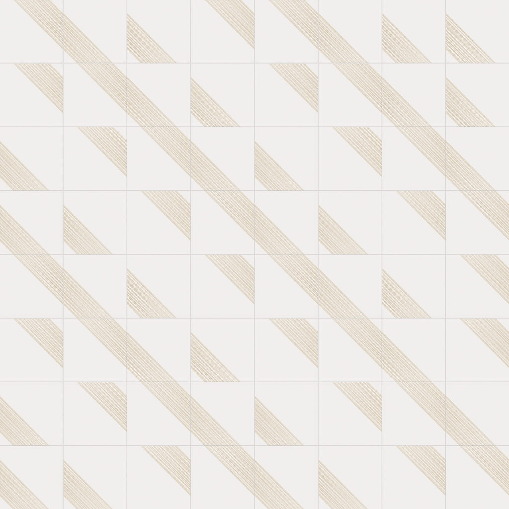 Estelle 12x12 Satin Ceramic Tile in Deco 3 White Gold