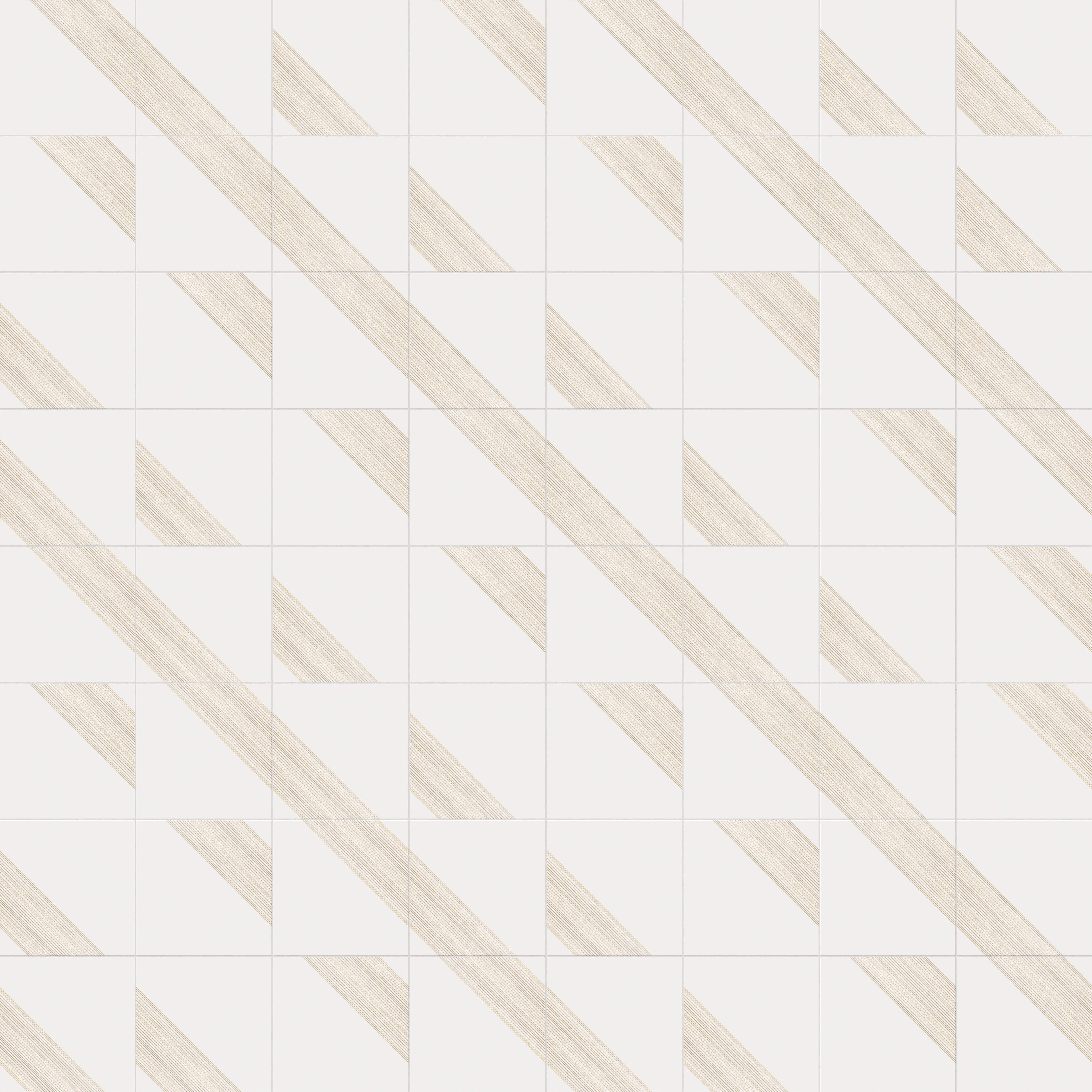 Estelle 12x12 Satin Ceramic Tile in Deco 3 White Gold