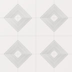 Estelle 12x12 Satin Ceramic Tile in Deco 3 White Silver