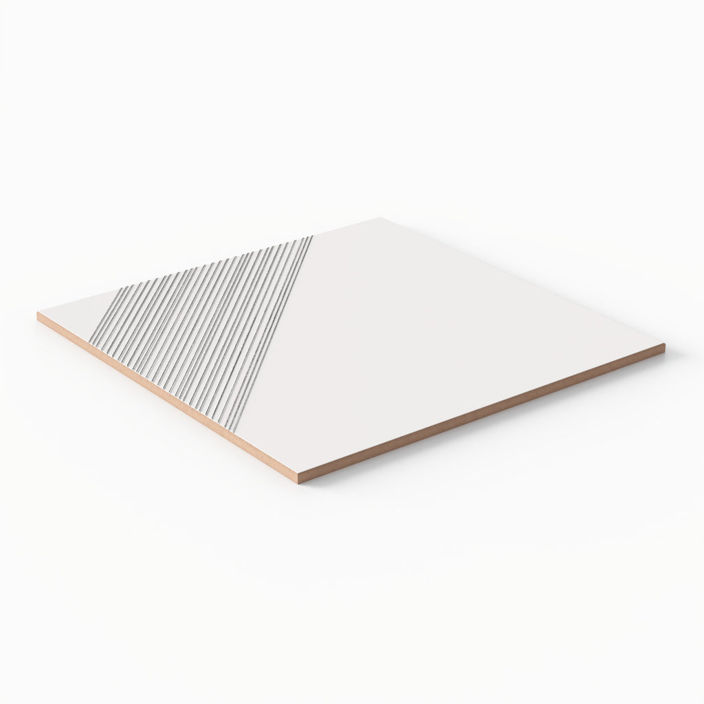 Estelle 12x12 Satin Ceramic Tile in Deco 3 White Silver