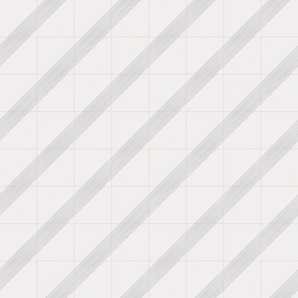 Estelle 12x12 Satin Ceramic Tile in Deco 3 White Silver