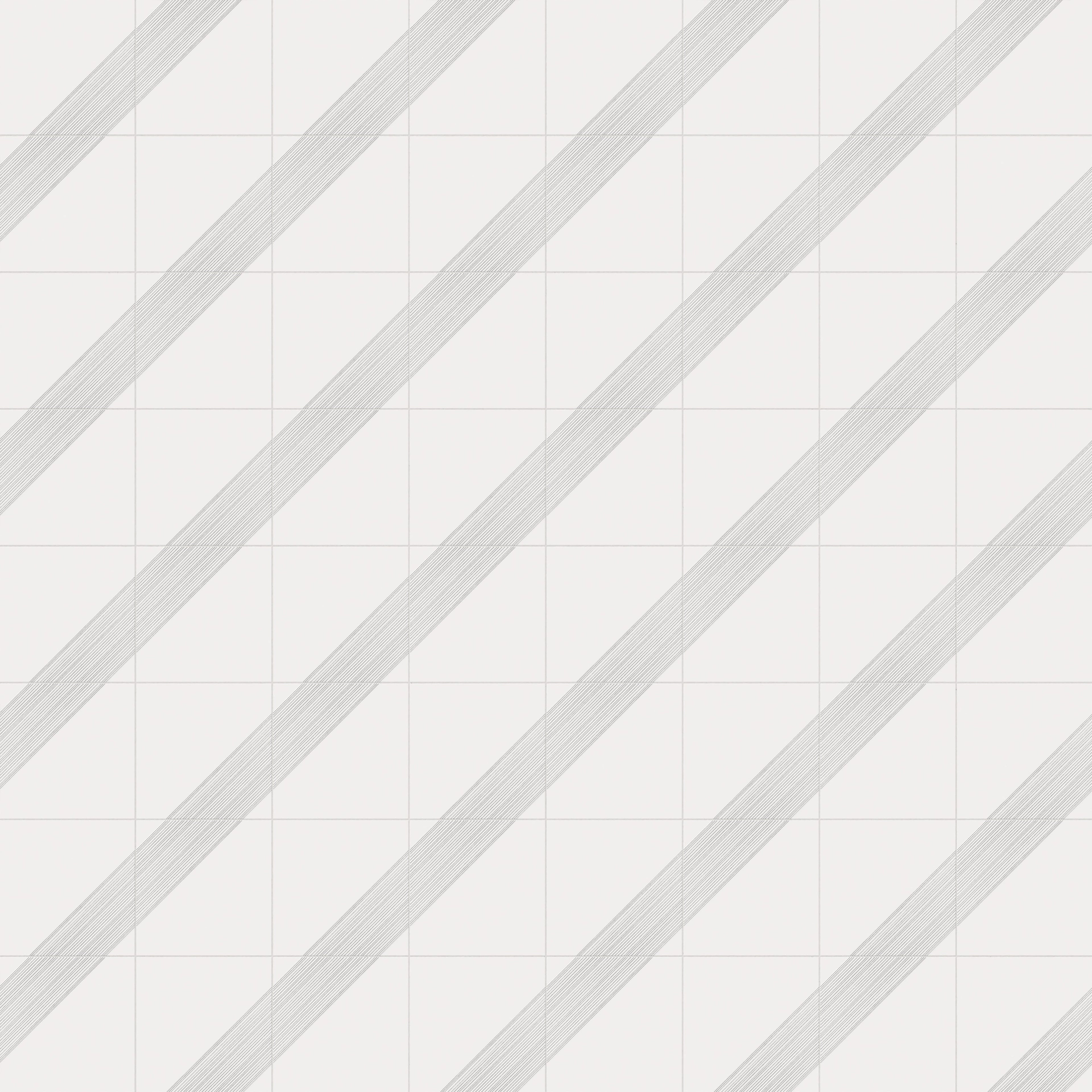 Estelle 12x12 Satin Ceramic Tile in Deco 3 White Silver